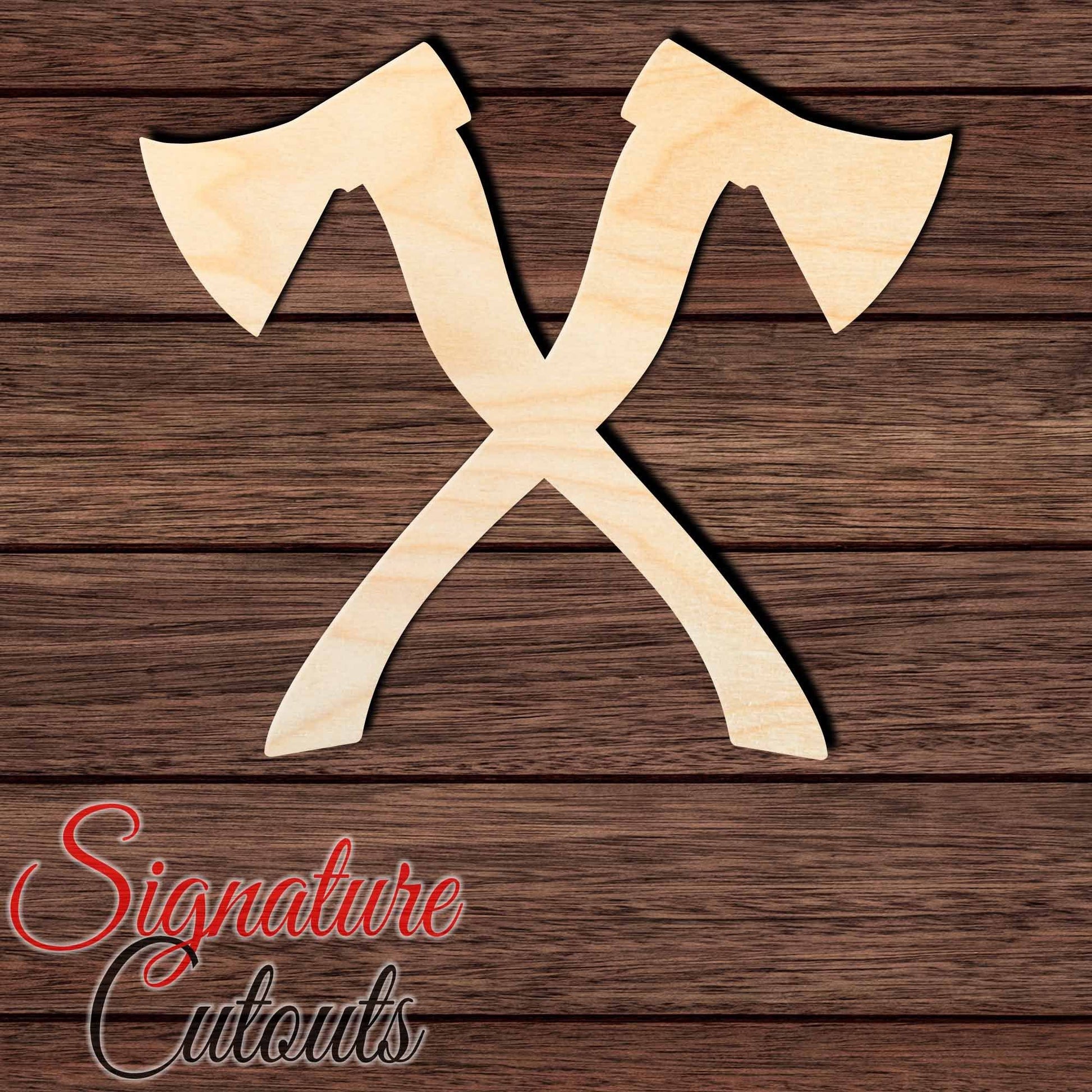 Crossed Axes 001 Shape Cutout - Signature Cutouts