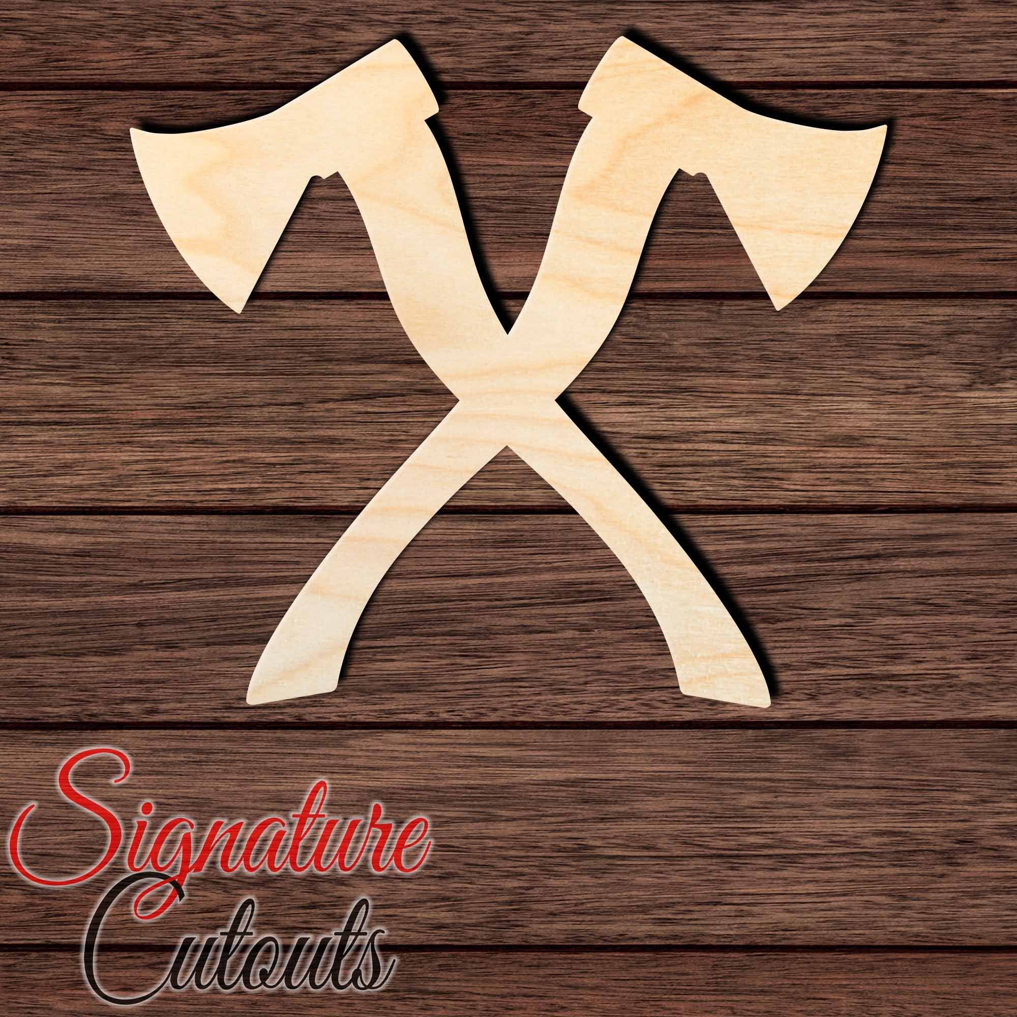 Crossed Axes 001 Shape Cutout - Signature Cutouts