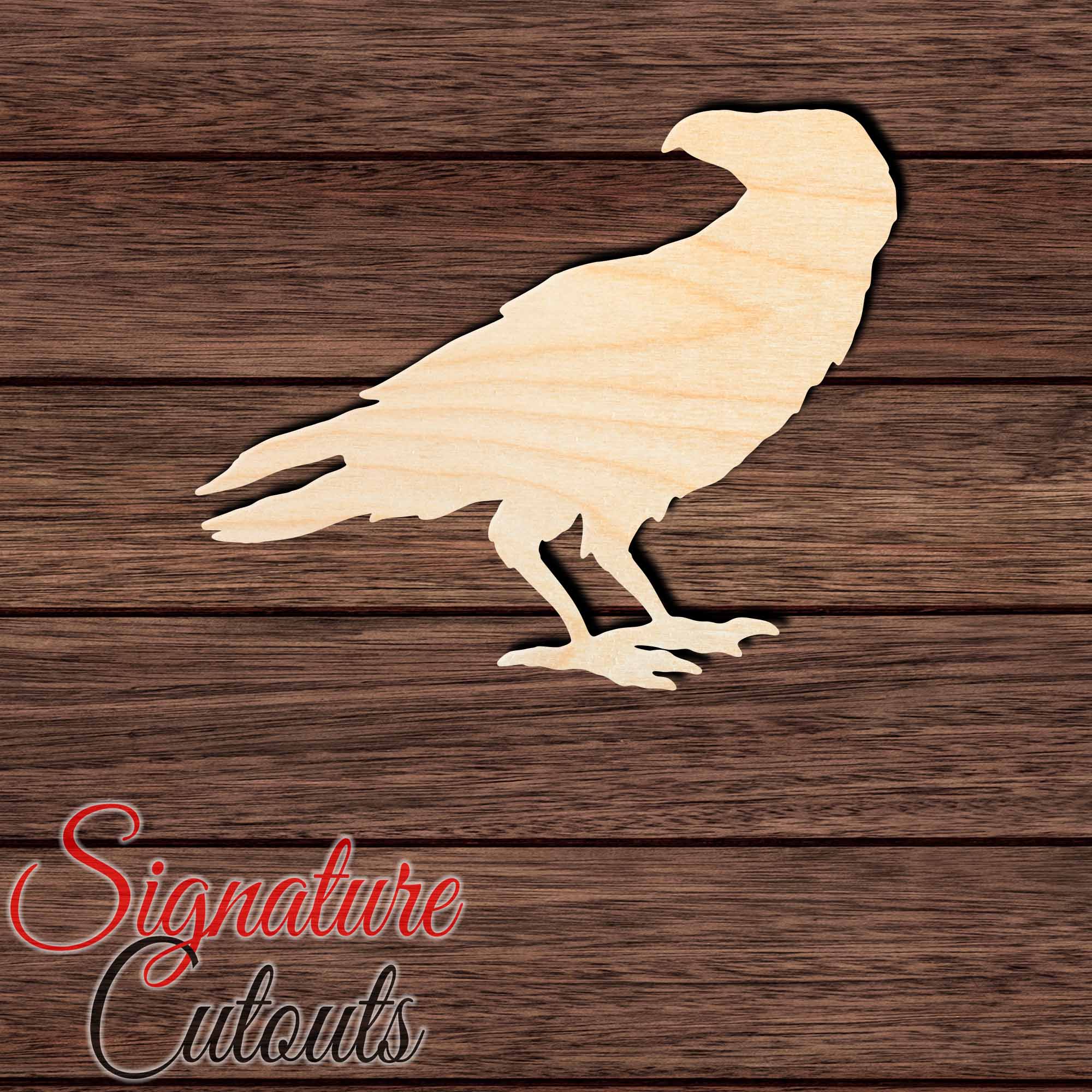 Crow 002 Shape Cutout in Wood, Acrylic or Acrylic Mirror - Signature Cutouts