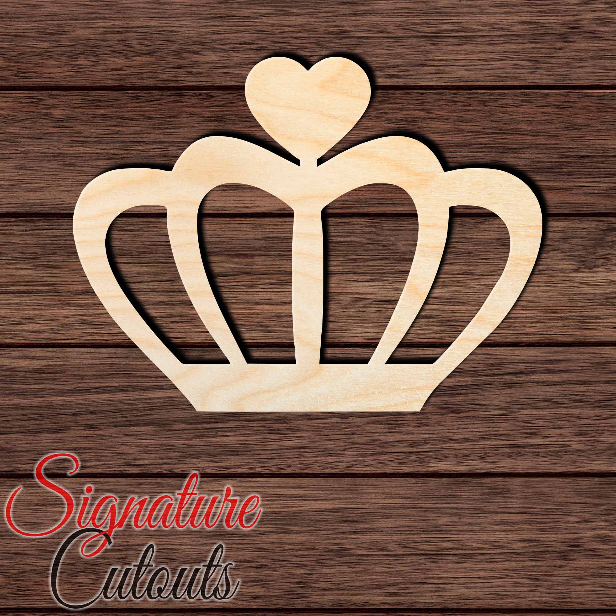 Crown 003 Shape Cutout in Wood, Acrylic or Acrylic Mirror - Signature Cutouts