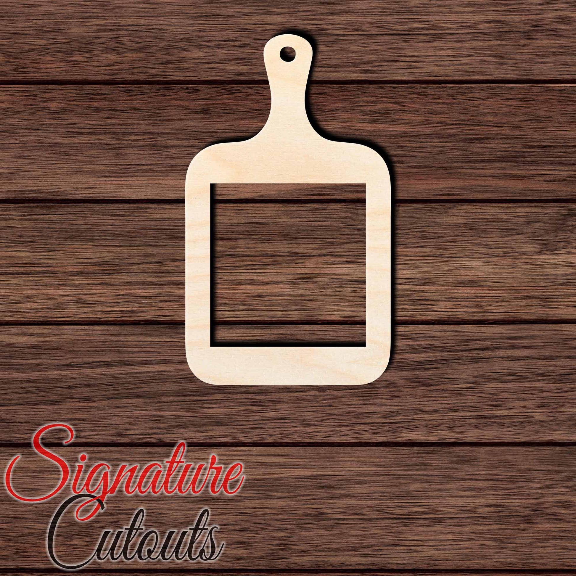 Cutting Board 002 - With Square Hole Shape Cutout in Wood, Acrylic or Acrylic Mirror - Signature Cutouts