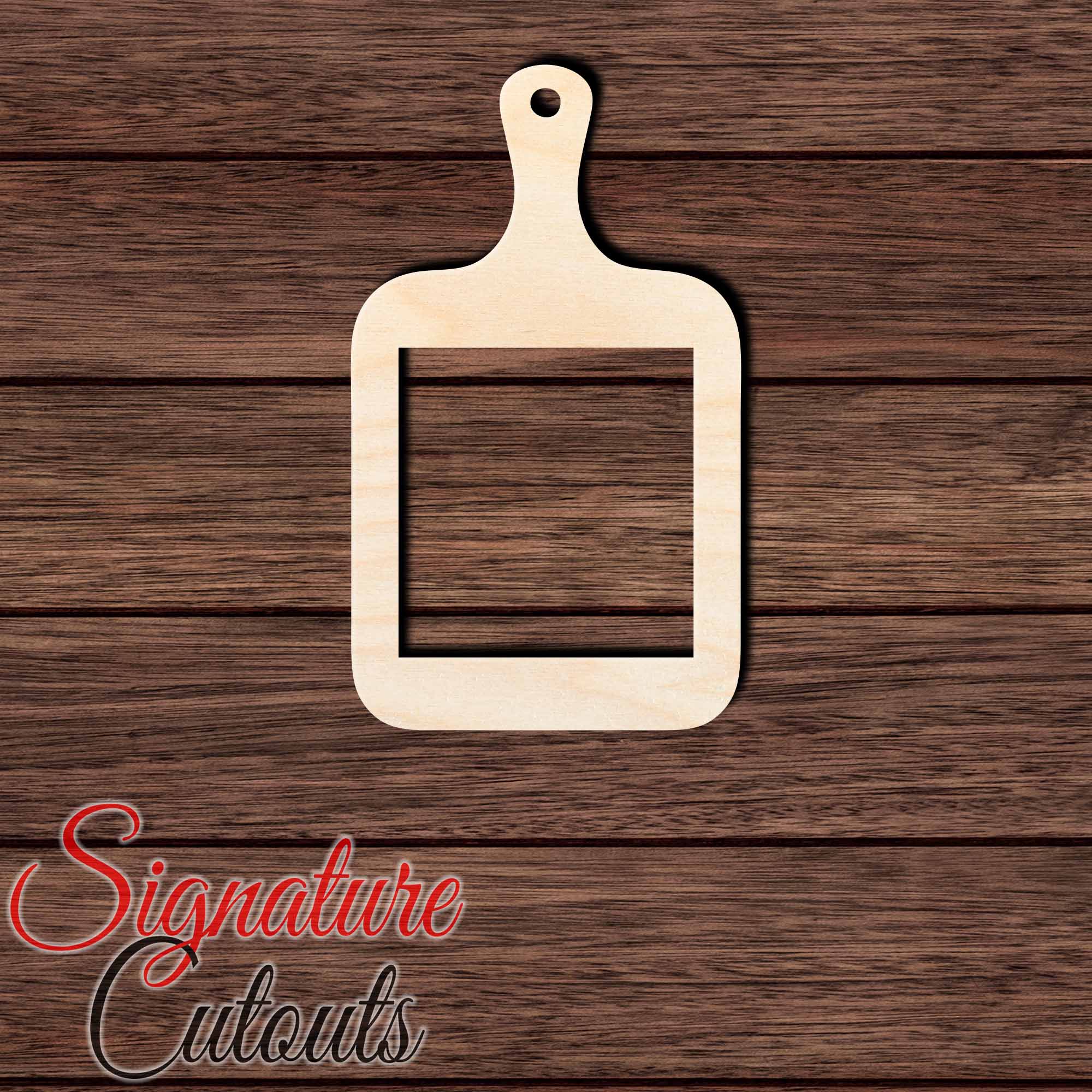 Cutting Board 002 - With Square Hole Shape Cutout in Wood, Acrylic or Acrylic Mirror - Signature Cutouts