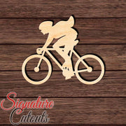 Cycling 002 Shape Cutout in Wood, Acrylic or Acrylic Mirror - Signature Cutouts