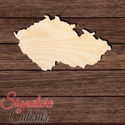 Czech Repubilc Shape Cutout in Wood, Acrylic or Acrylic Mirror - Signature Cutouts