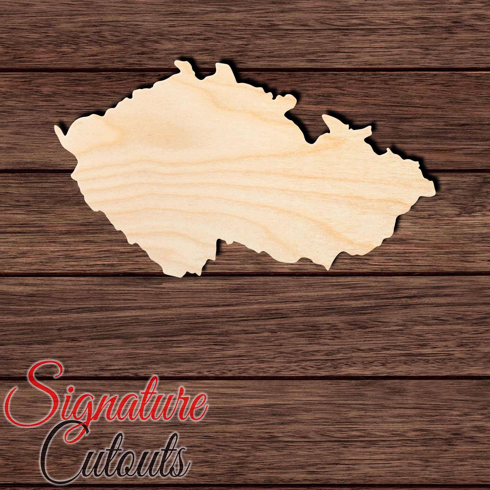 Czech Repubilc Shape Cutout in Wood, Acrylic or Acrylic Mirror - Signature Cutouts