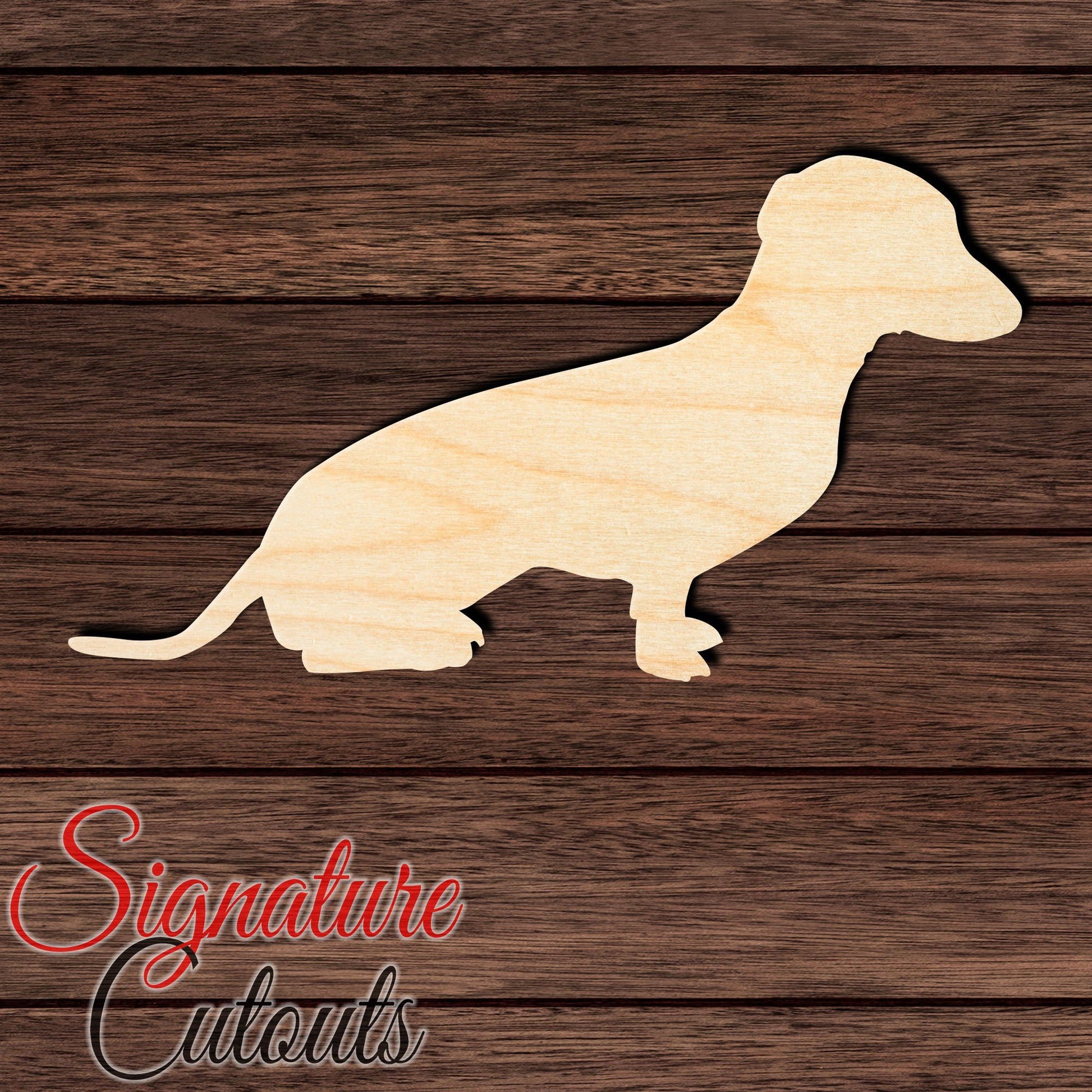 Dachshund 001 Shape Cutout in Wood, Acrylic or Acrylic Mirror - Signature Cutouts