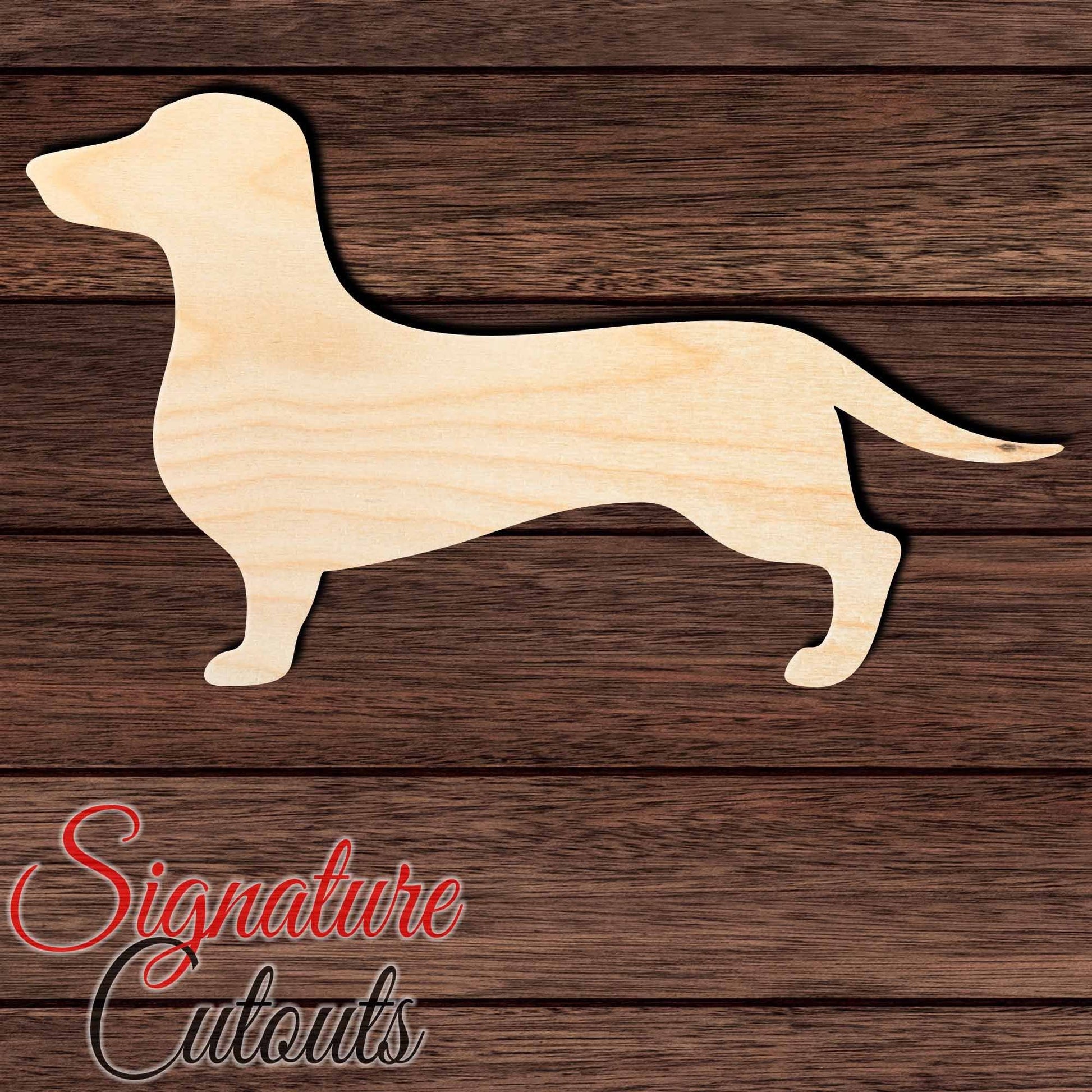 Dachshund Shape Cutout in Wood, Acrylic or Acrylic Mirror - Signature Cutouts