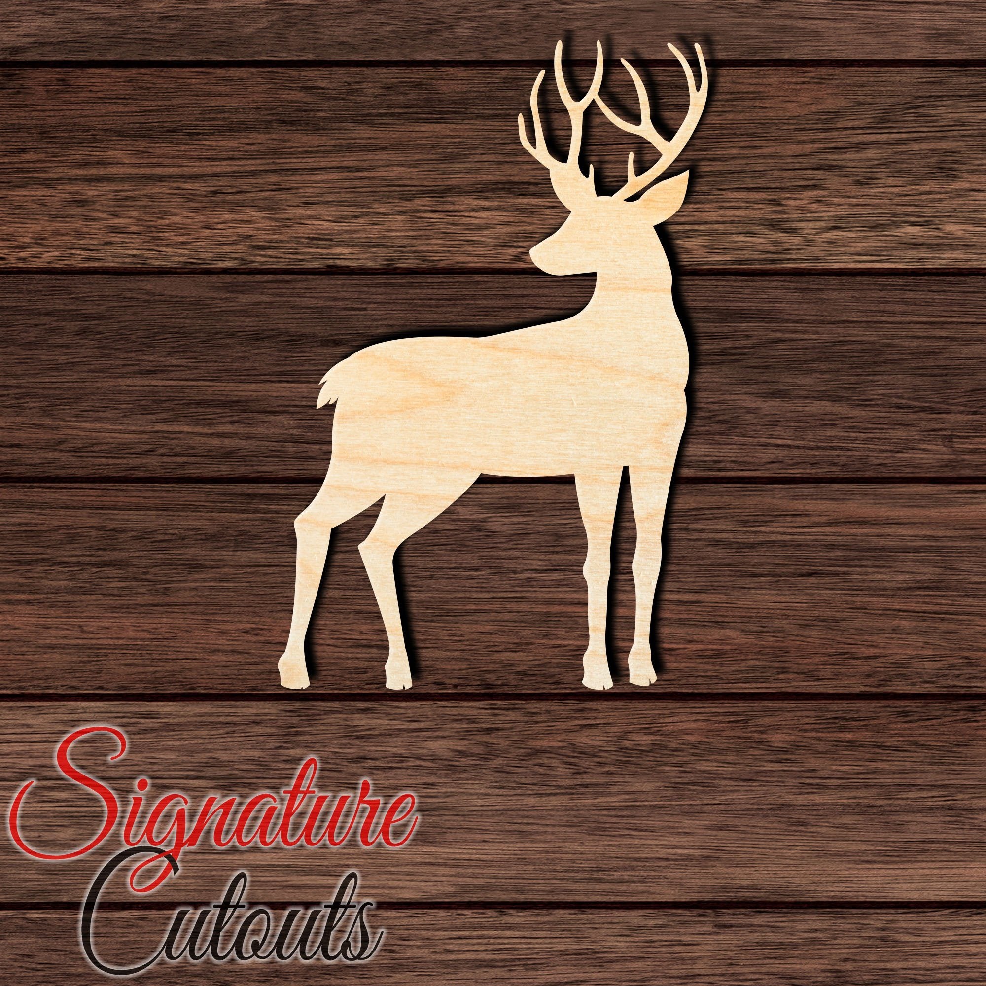 Deer 001 Shape Cutout in Wood, Acrylic or Acrylic Mirror - Signature Cutouts