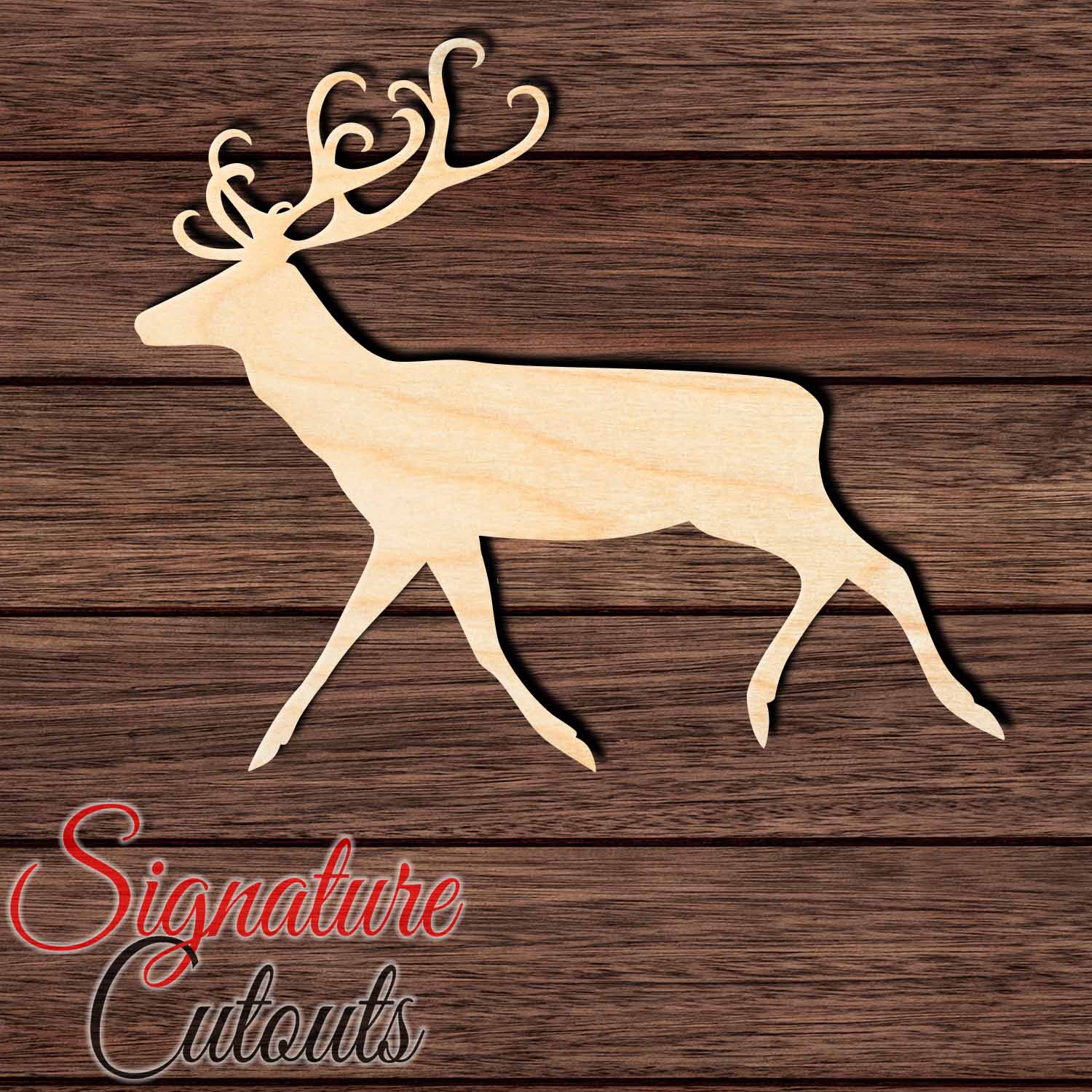 Deer 014 Shape Cutout in Wood, Acrylic or Acrylic Mirror - Signature Cutouts