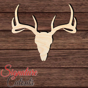Deer Skull 001 Shape Cutout in Wood, Acrylic or Acrylic Mirror - Signature Cutouts
