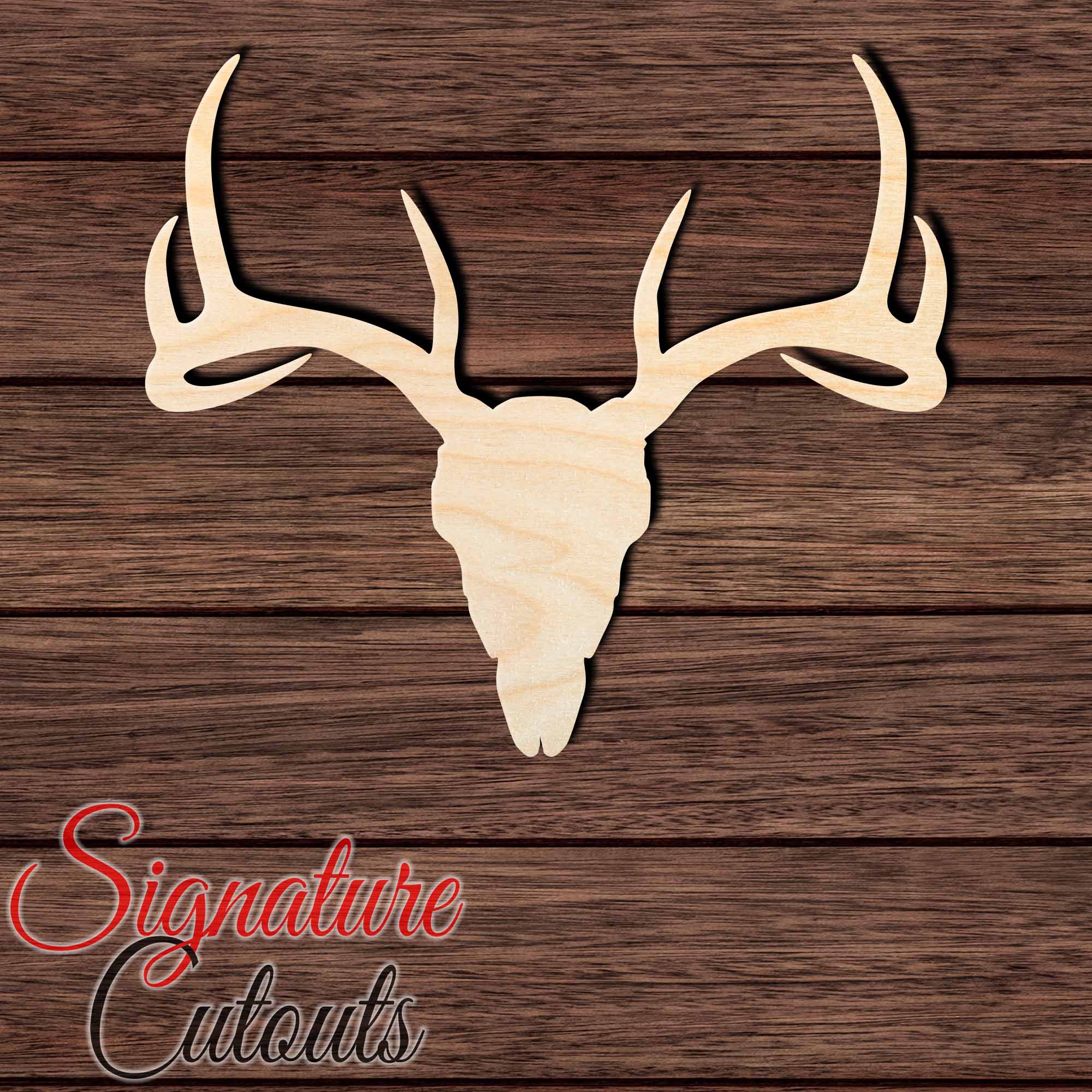 Deer Skull 001 Shape Cutout in Wood, Acrylic or Acrylic Mirror - Signature Cutouts