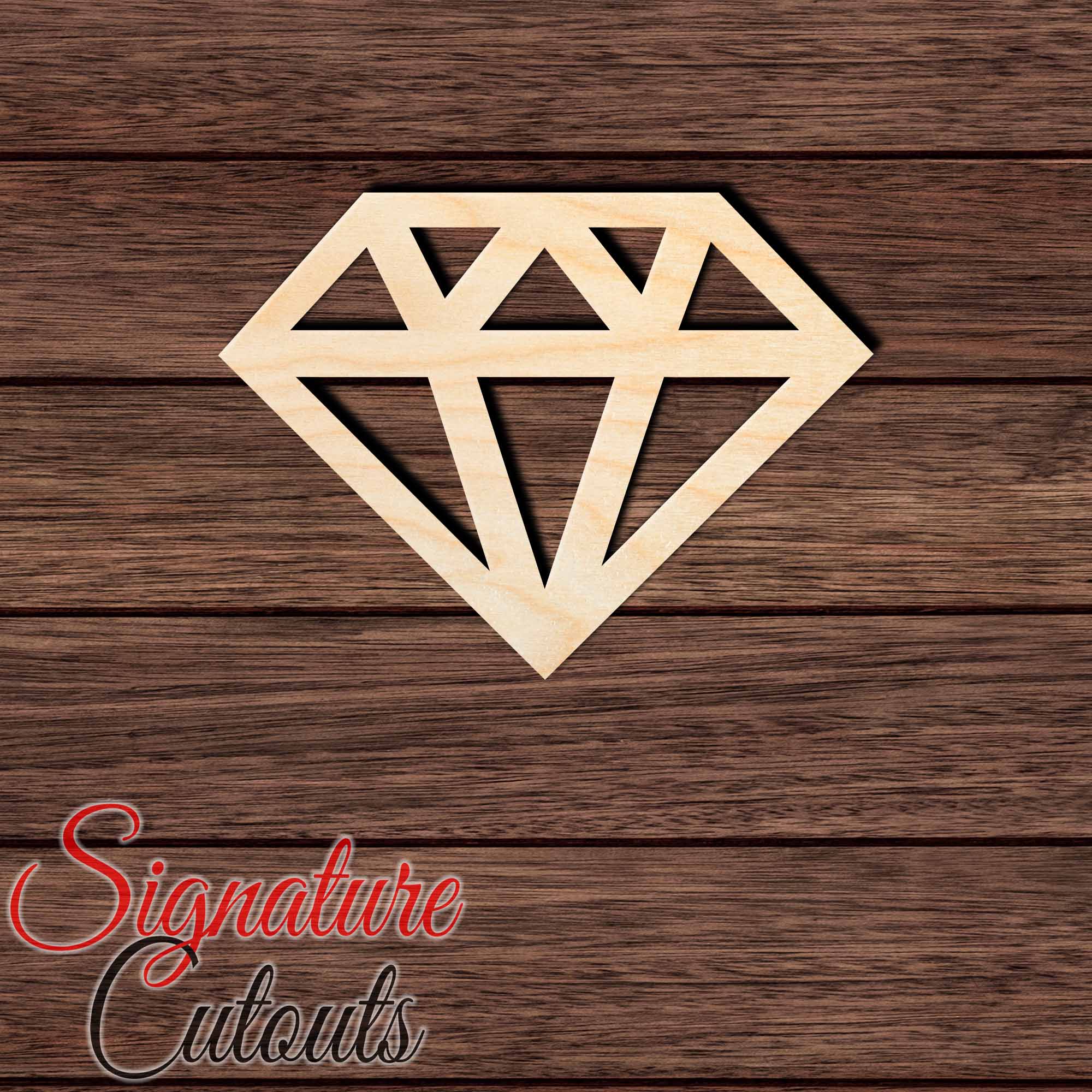 Diamond 001 Shape Cutout in Wood, Acrylic or Acrylic Mirror - Signature Cutouts