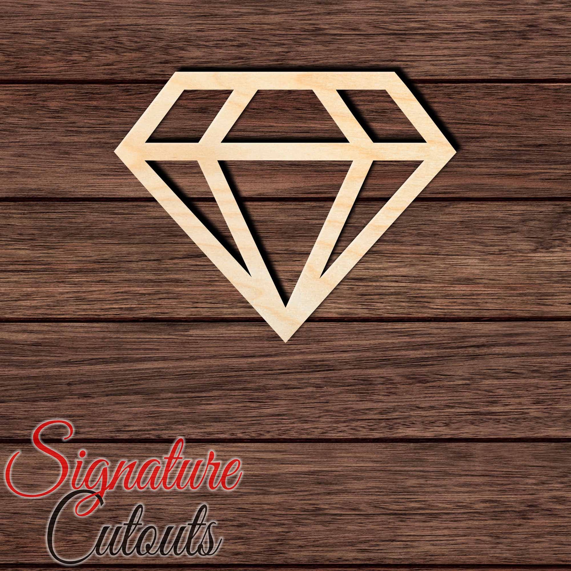 Diamond 004 Shape Cutout in Wood, Acrylic or Acrylic Mirror - Signature Cutouts