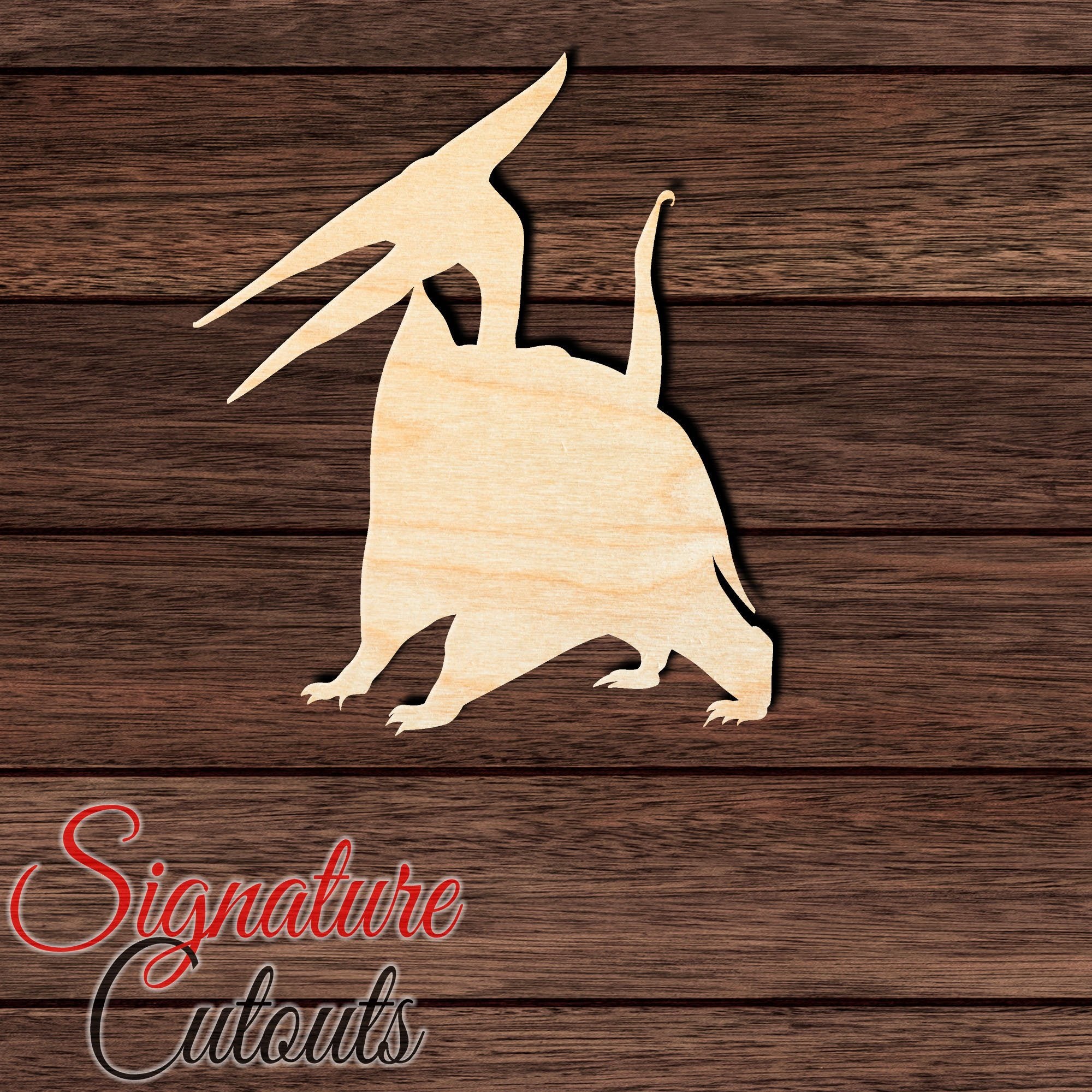 Dinosaur 009 Shape Cutout in Wood, Acrylic or Acrylic Mirror - Signature Cutouts