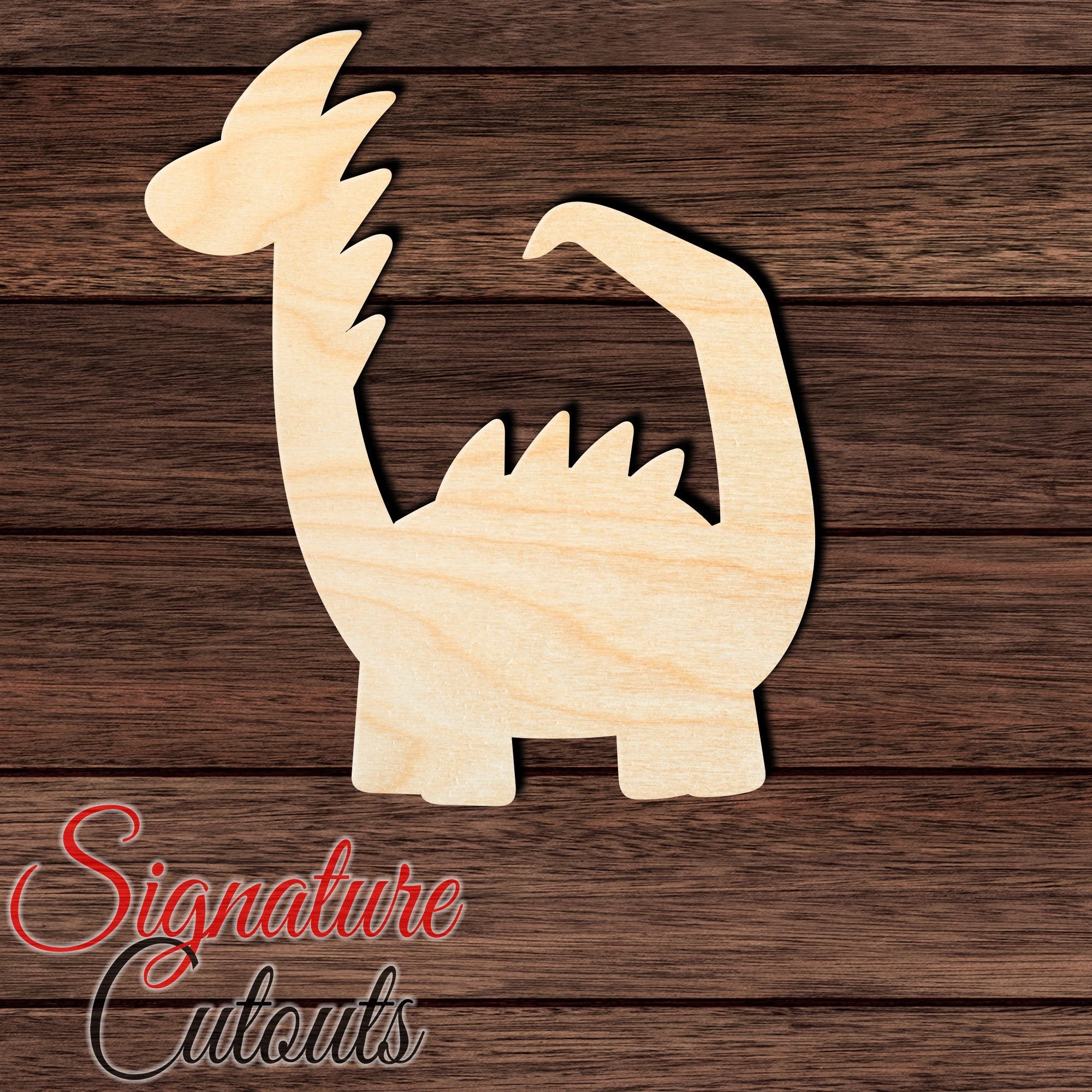 Dinosaur 023 Shape Cutout in Wood, Acrylic or Acrylic Mirror - Signature Cutouts