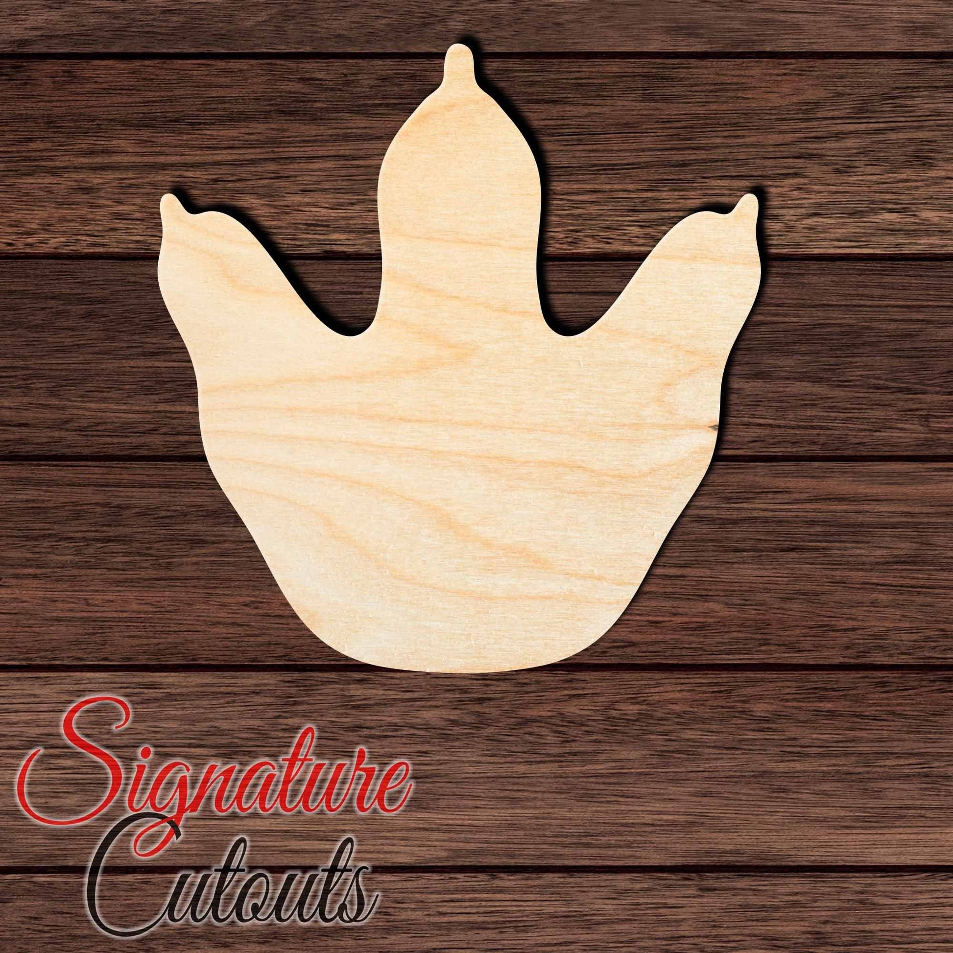 Dinosaur Footprint 002 Shape Cutout in Wood, Acrylic or Acrylic Mirror - Signature Cutouts
