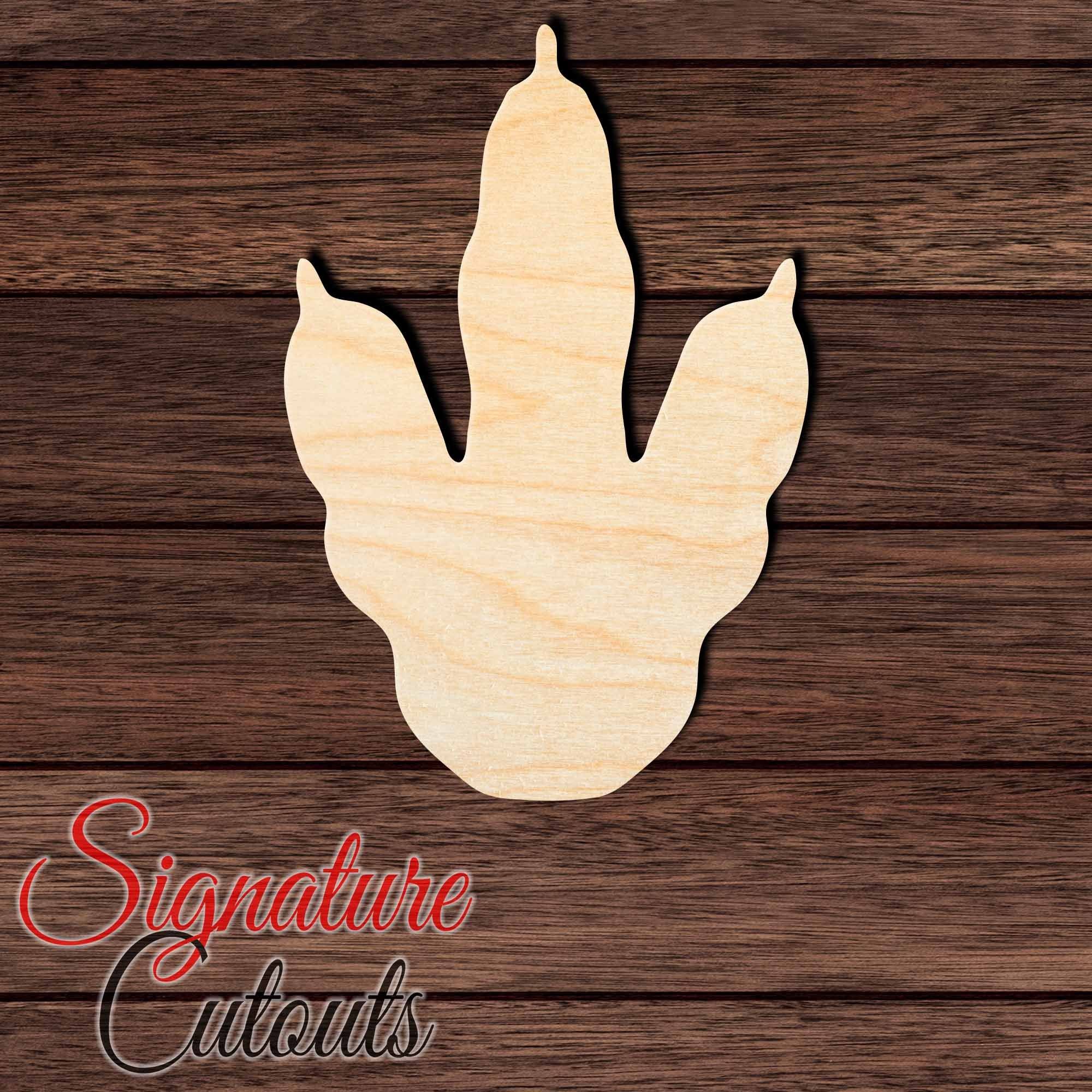 Dinosaur Footprint 003 Shape Cutout in Wood, Acrylic or Acrylic Mirror - Signature Cutouts
