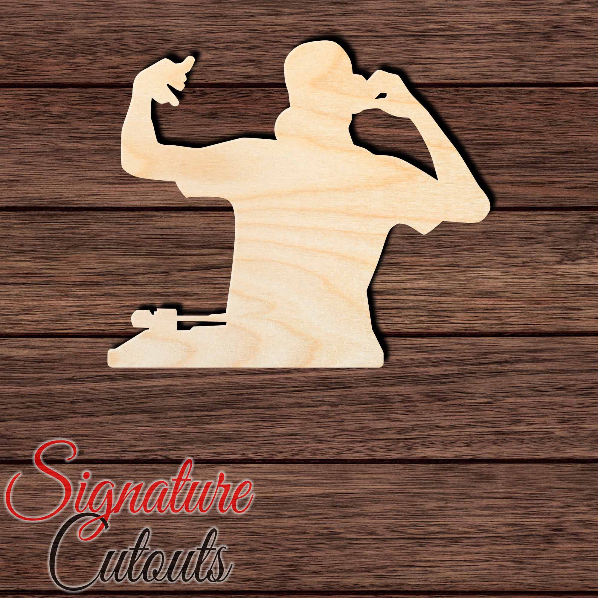 Disc Jockey 001 Shape Cutout in Wood, Acrylic or Acrylic Mirror - Signature Cutouts