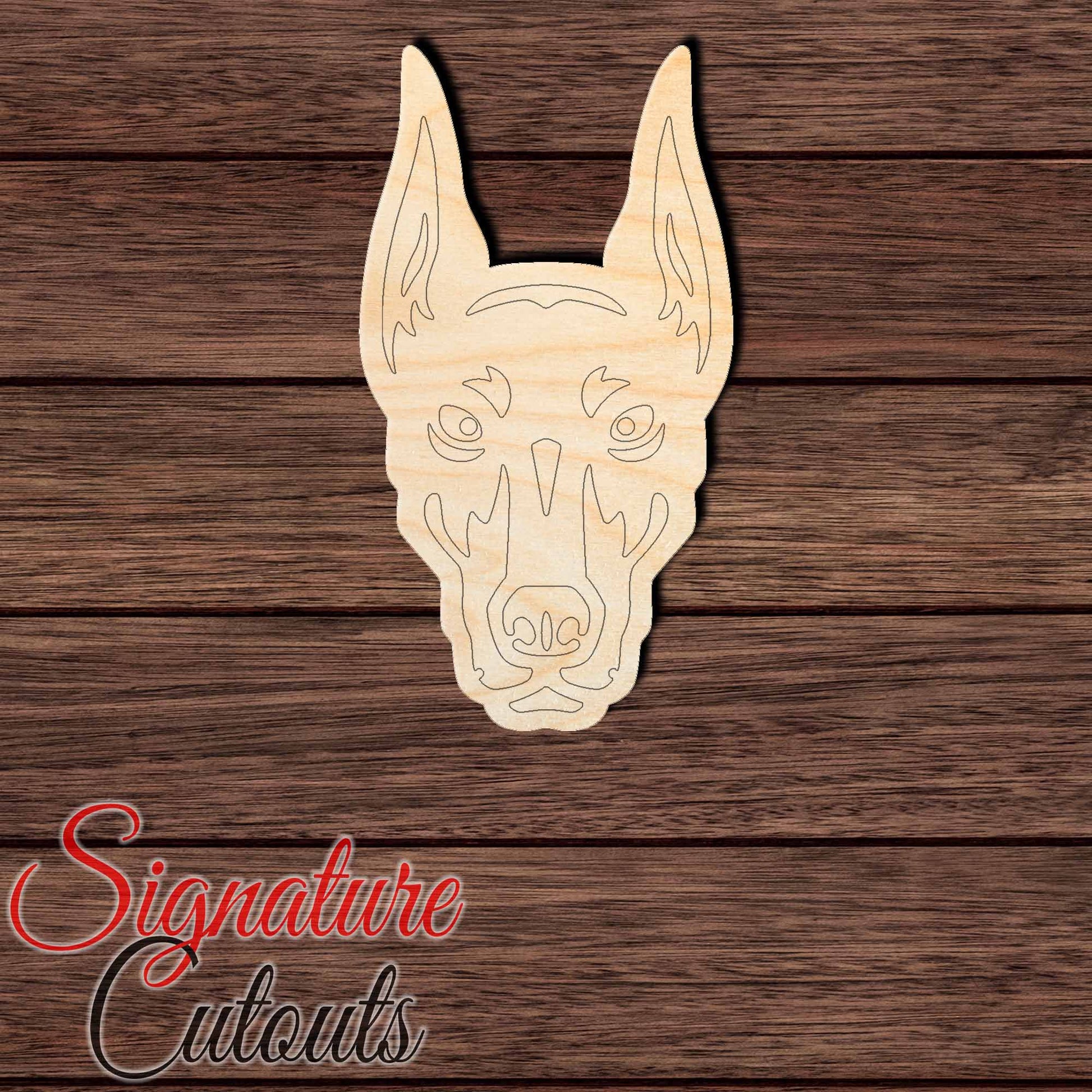 Doberman Head 001 Shape Cutout in Wood, Acrylic or Acrylic Mirror - Signature Cutouts