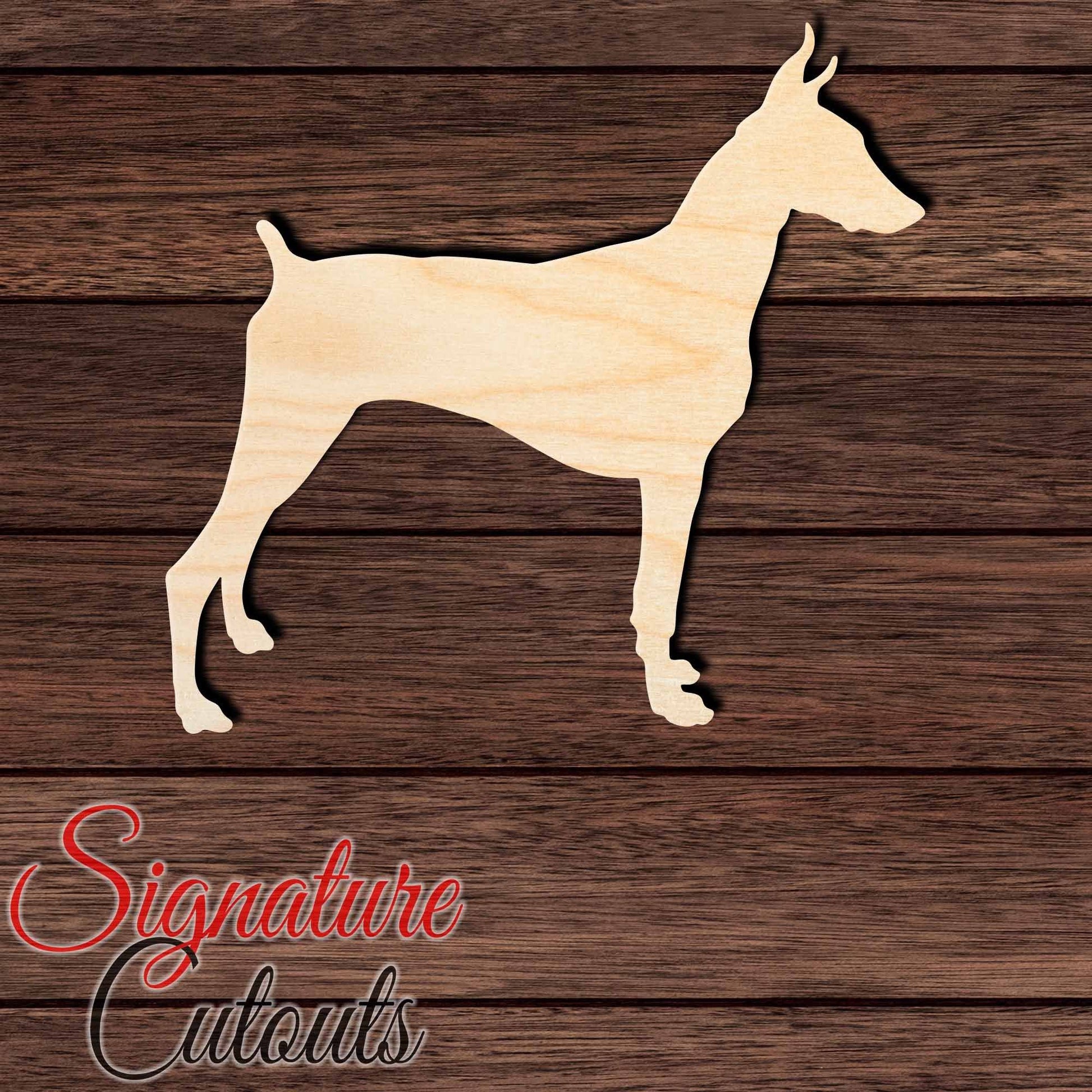 Doberman Shape Cutout in Wood, Acrylic or Acrylic Mirror - Signature Cutouts