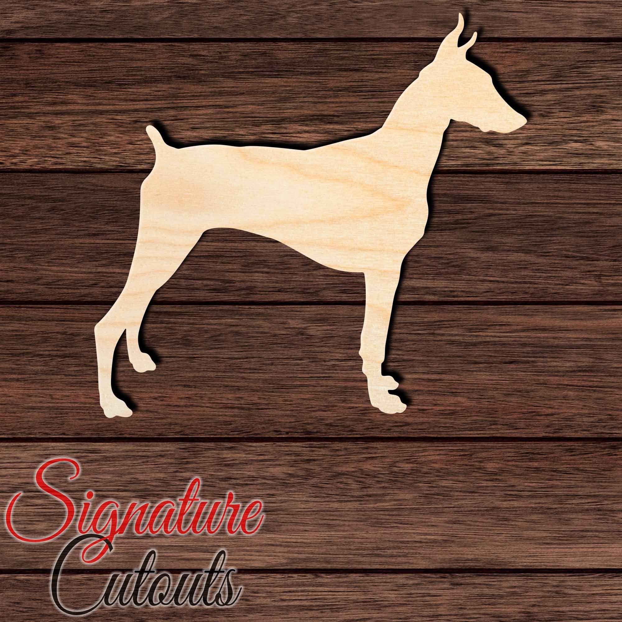 Doberman Shape Cutout in Wood, Acrylic or Acrylic Mirror - Signature Cutouts