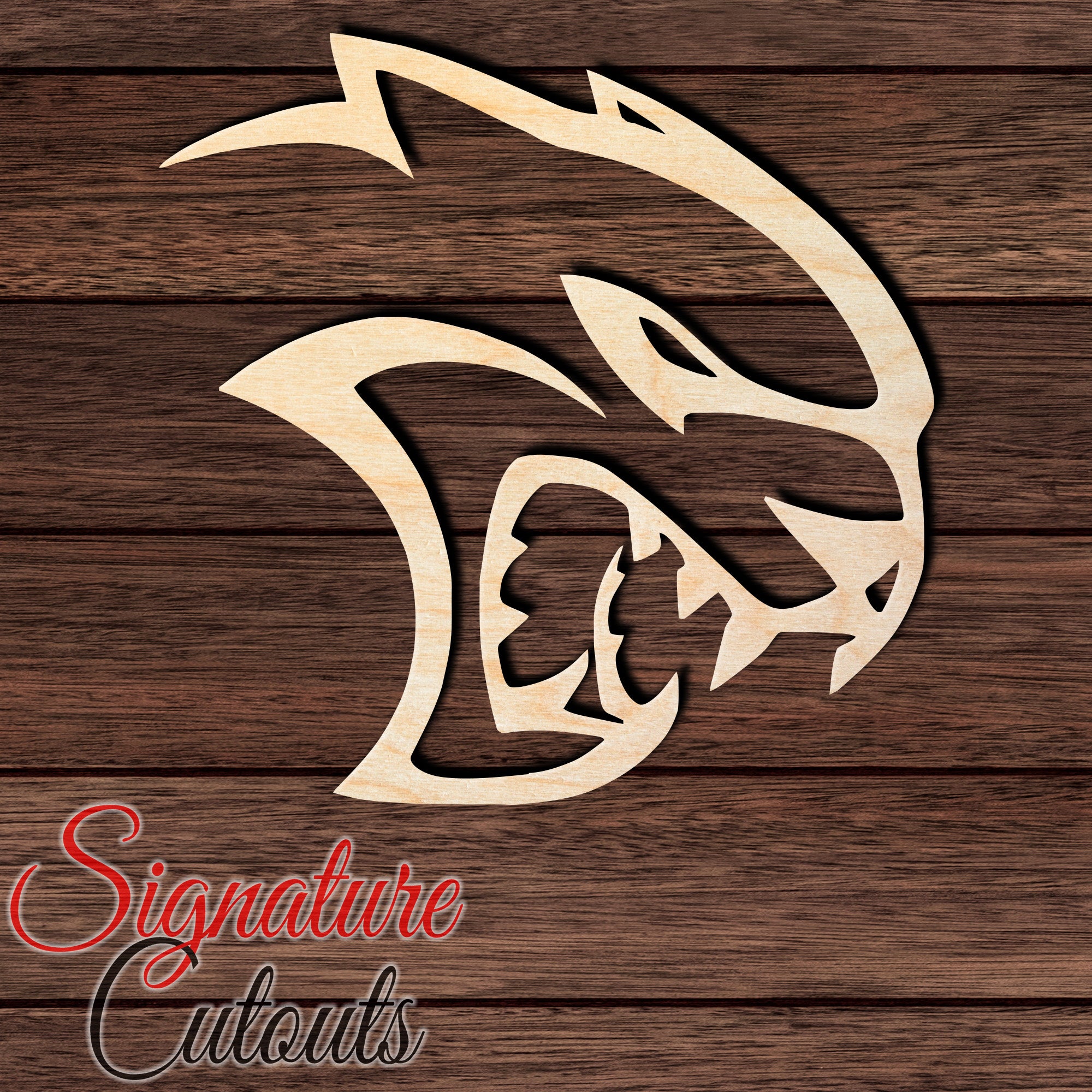 Dodge Hellcat Shape Cutout in Wood, Acrylic or Acrylic Mirror - Signature Cutouts