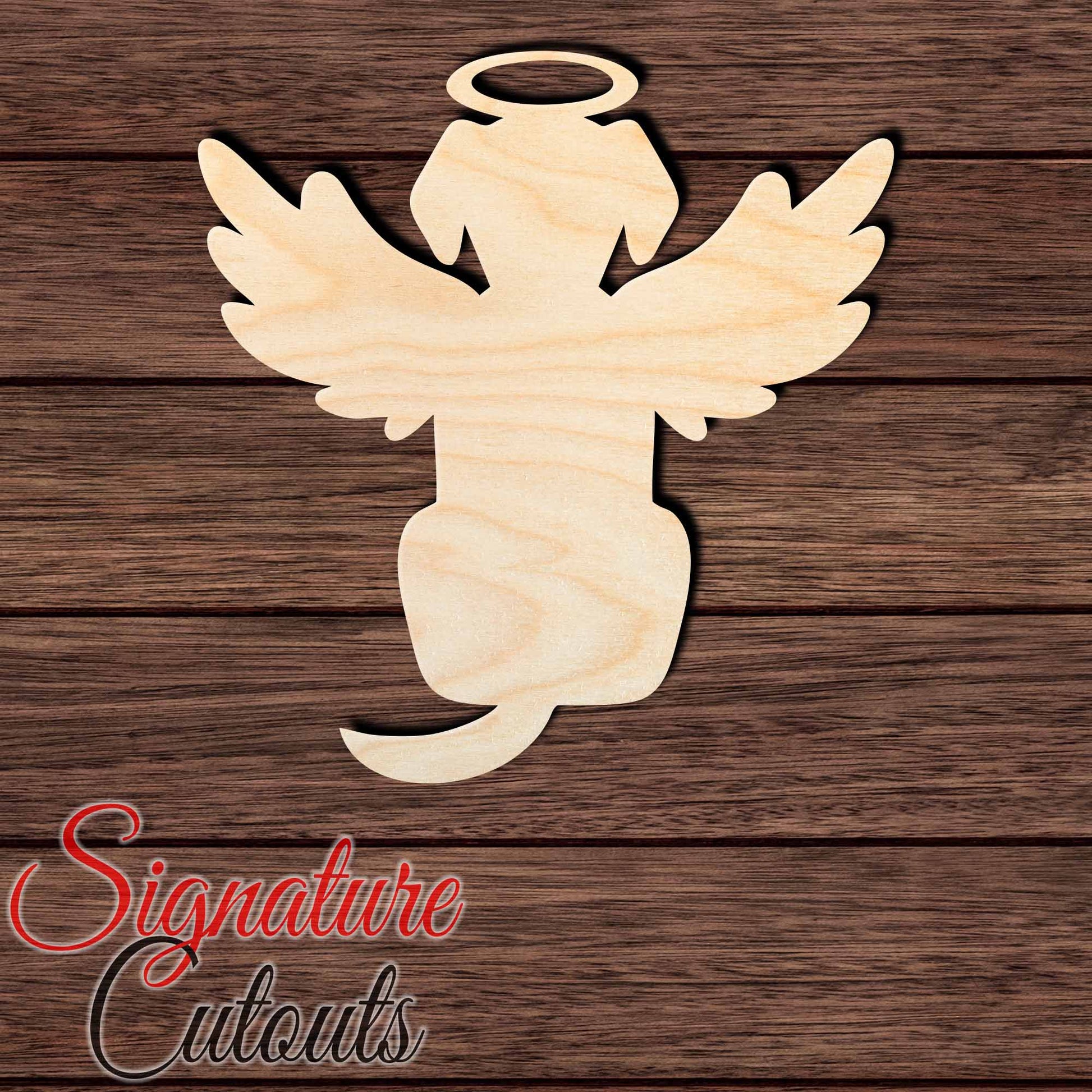 Dog Angel with Halo 001 Shape Cutout in Wood Craft Shapes & Bases Signature Cutouts 