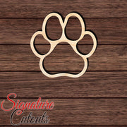 Dog Paw Print 002 Shape Cutout in Wood, Acrylic or Acrylic Mirror - Signature Cutouts