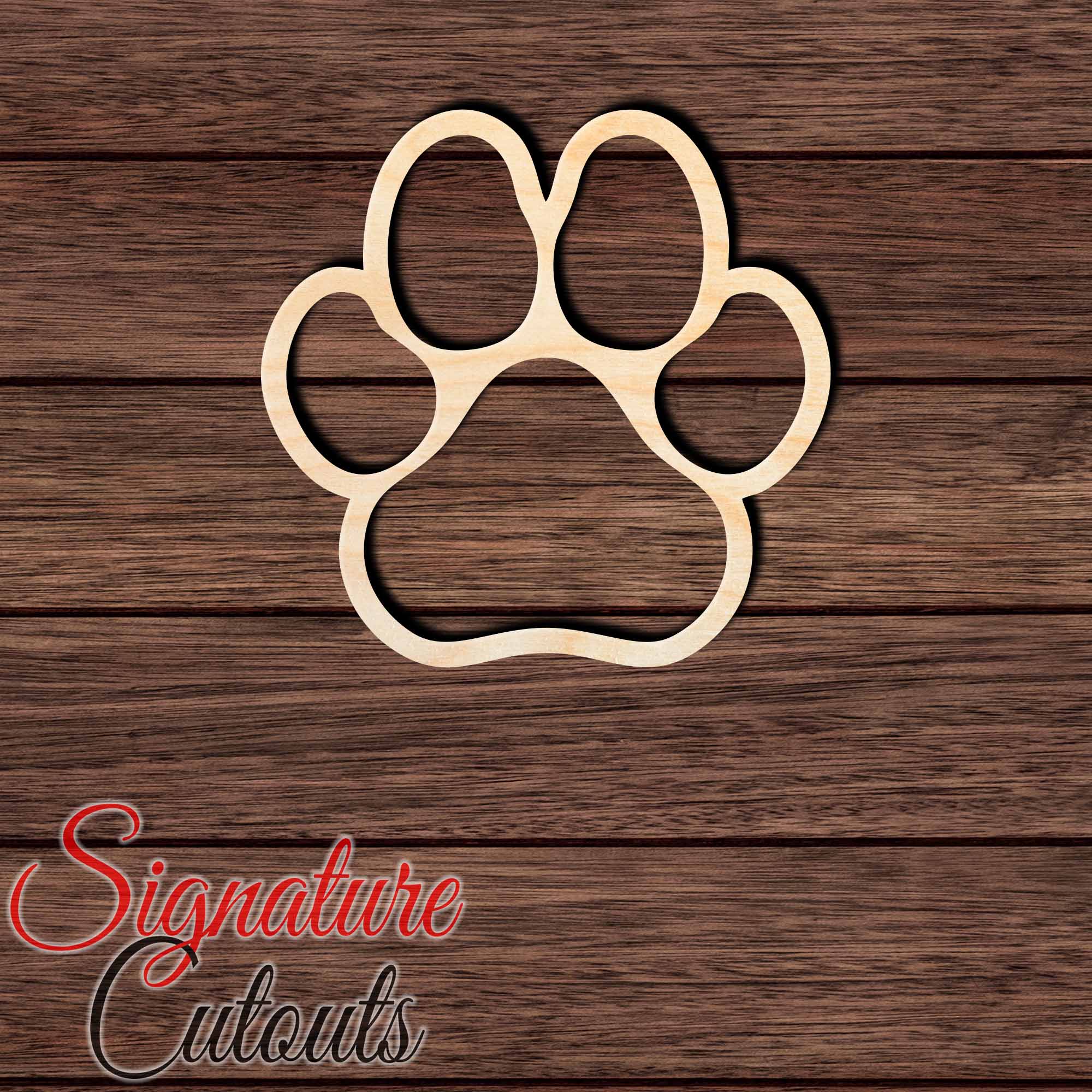 Dog Paw Print 002 Shape Cutout in Wood, Acrylic or Acrylic Mirror - Signature Cutouts