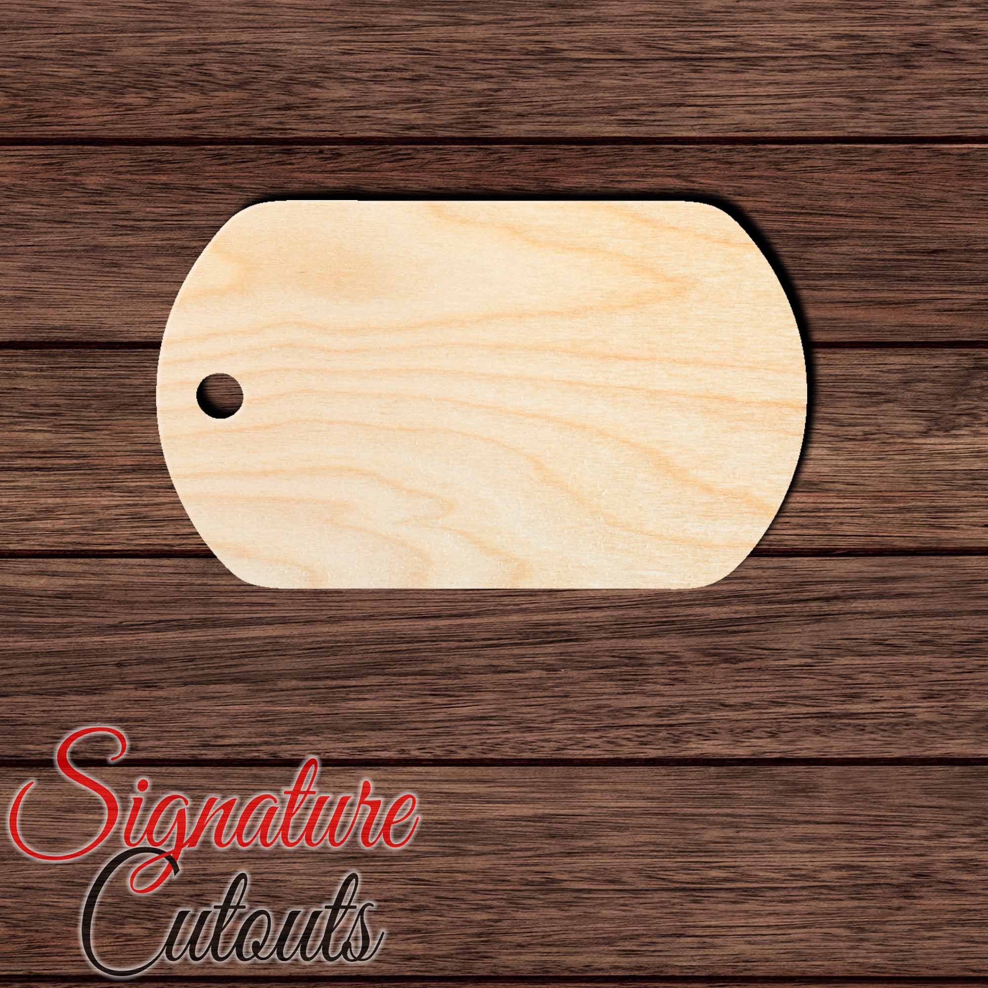 Dog Tag Shape Cutout in Wood, Acrylic or Acrylic Mirror - Signature Cutouts