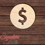 Dollar Sign 001 Circle Shape Cutout in Wood, Acrylic or Acrylic Mirror - Signature Cutouts