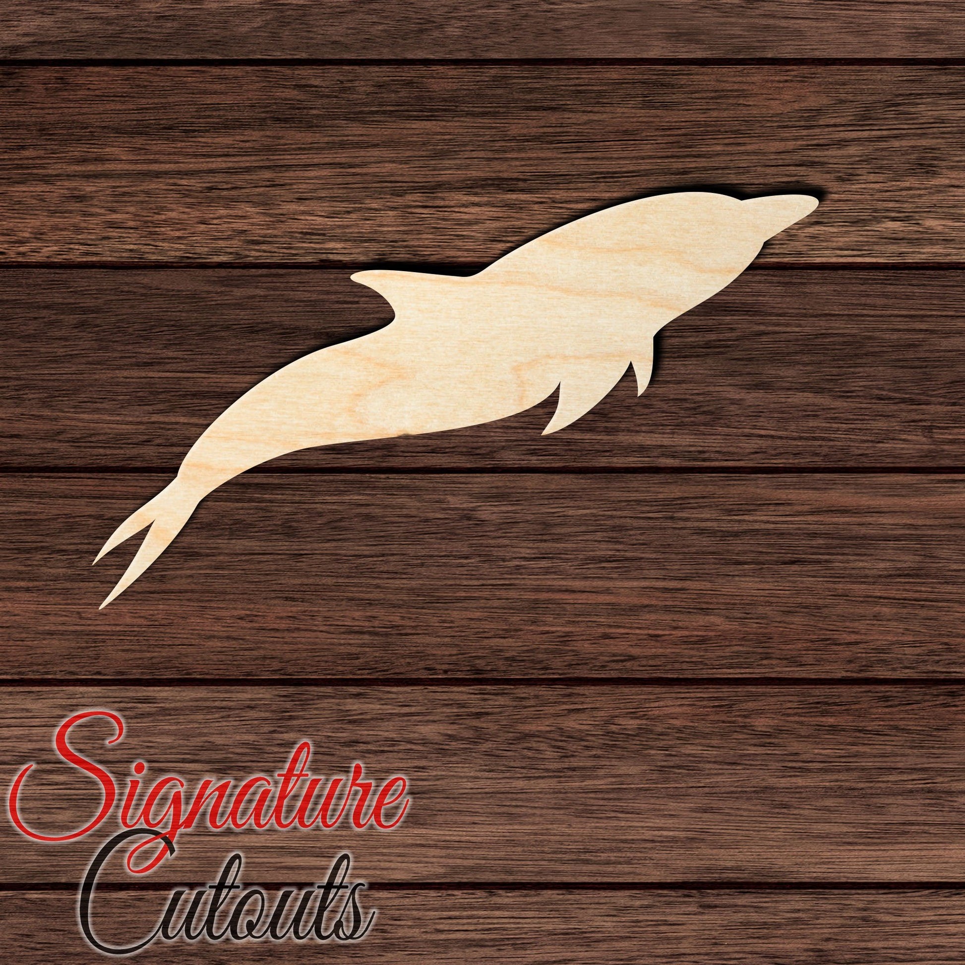 Dolphin 014 Shape Cutout in Wood, Acrylic or Acrylic Mirror - Signature Cutouts