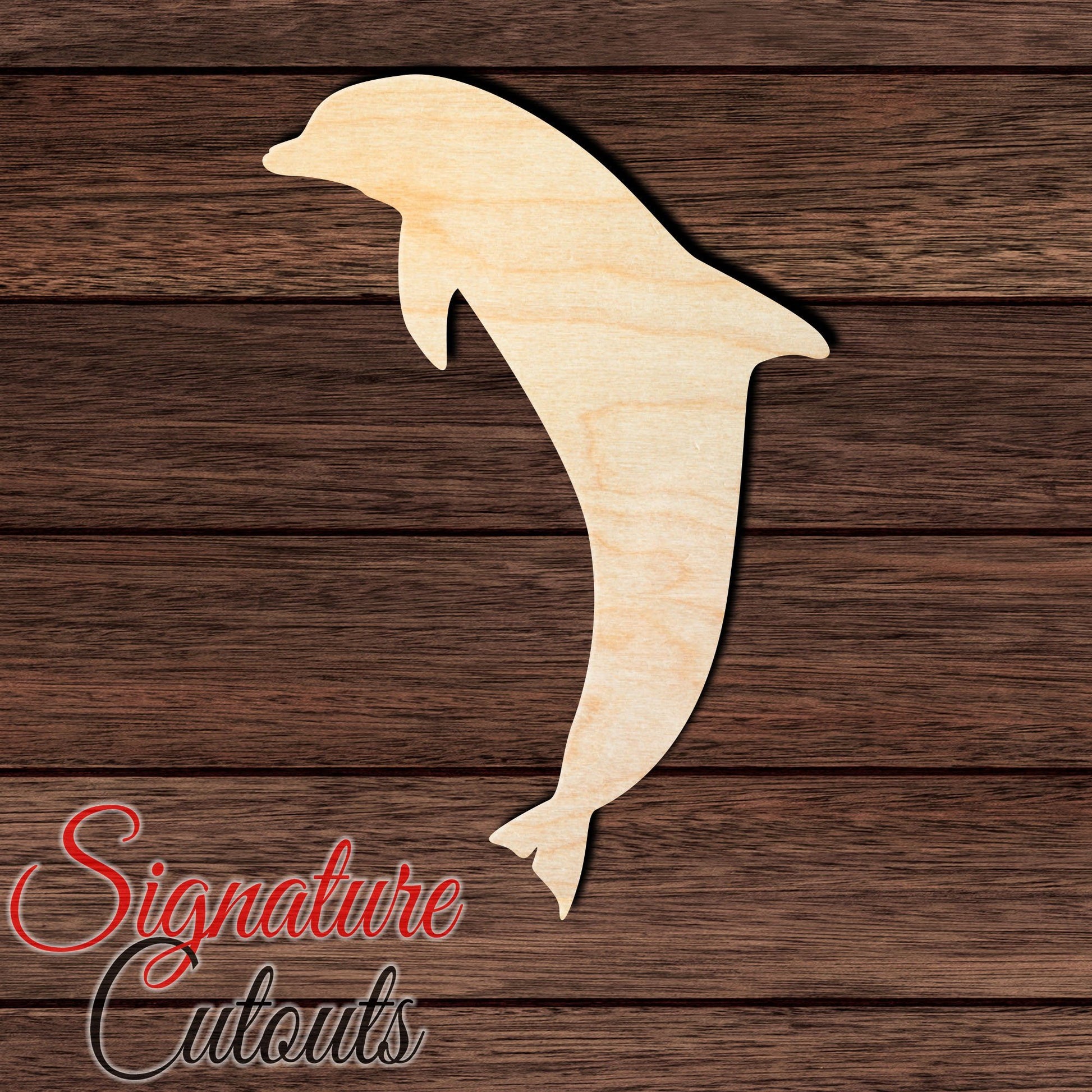 Dolphin 016 Shape Cutout in Wood, Acrylic or Acrylic Mirror - Signature Cutouts