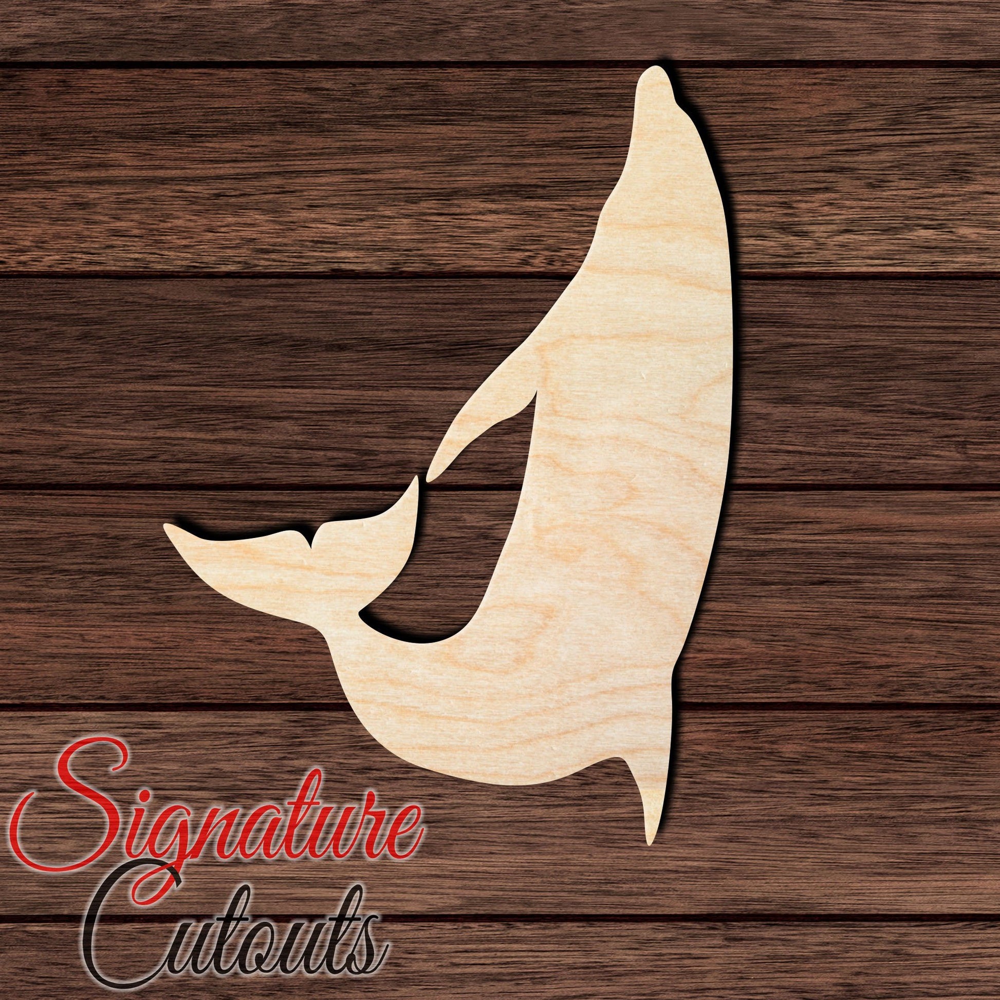 Dolphin 021 Shape Cutout in Wood, Acrylic or Acrylic Mirror - Signature Cutouts