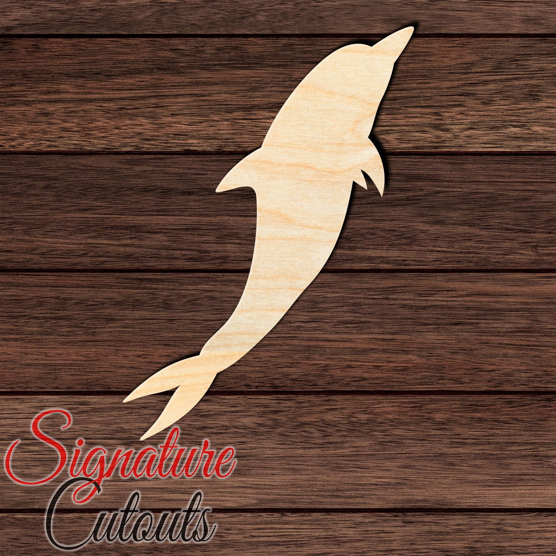 Dolphin 023 Shape Cutout in Wood, Acrylic or Acrylic Mirror - Signature Cutouts