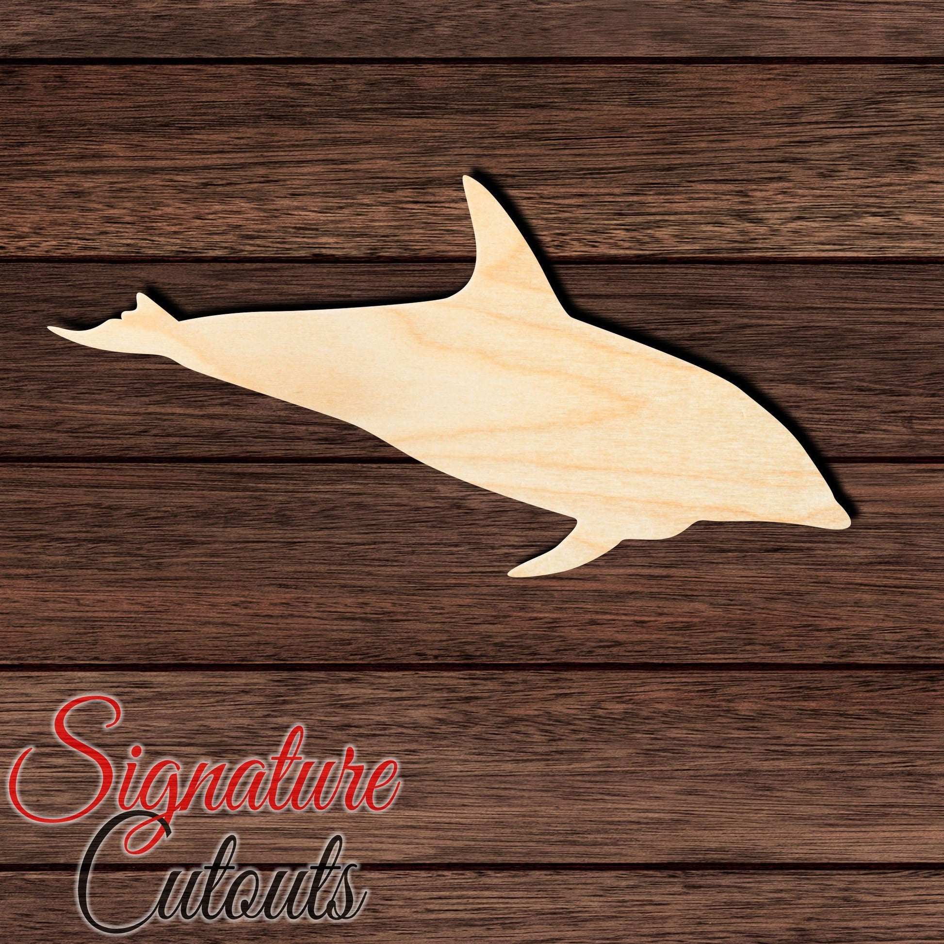 Dolphin 026 Shape Cutout in Wood, Acrylic or Acrylic Mirror - Signature Cutouts