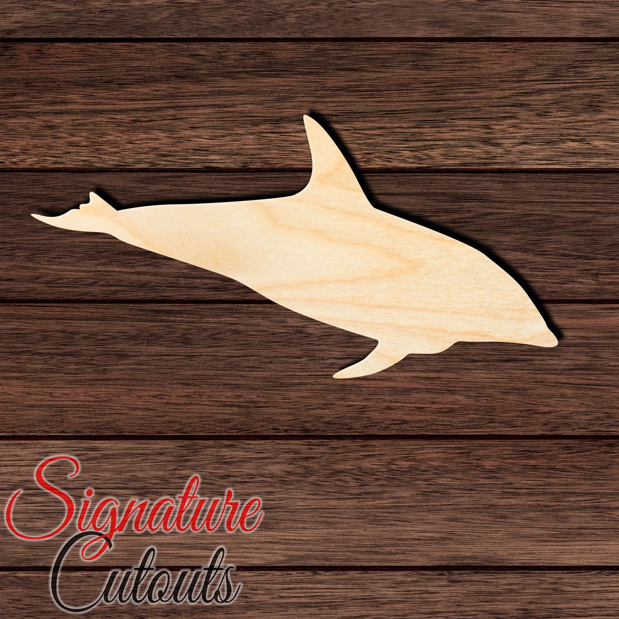 Dolphin 026 Shape Cutout in Wood, Acrylic or Acrylic Mirror - Signature Cutouts