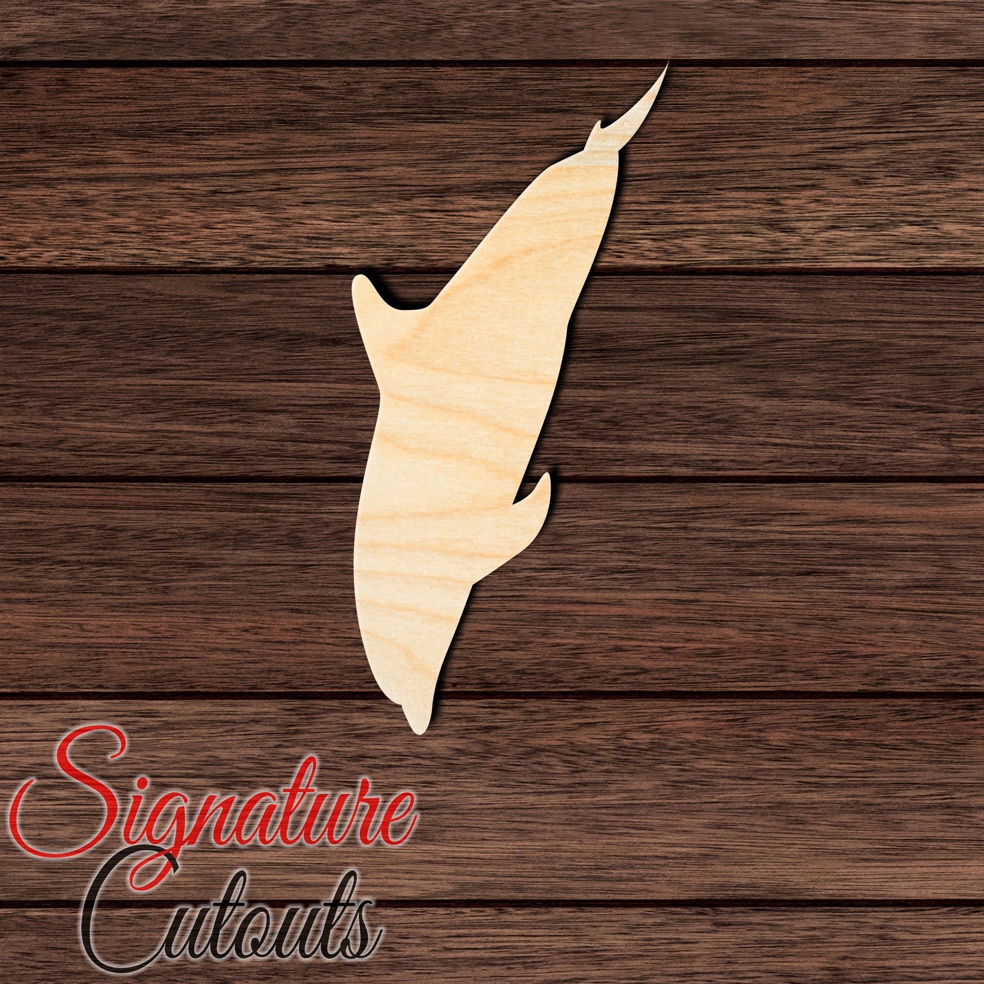 Dolphin 027 Shape Cutout in Wood, Acrylic or Acrylic Mirror - Signature Cutouts