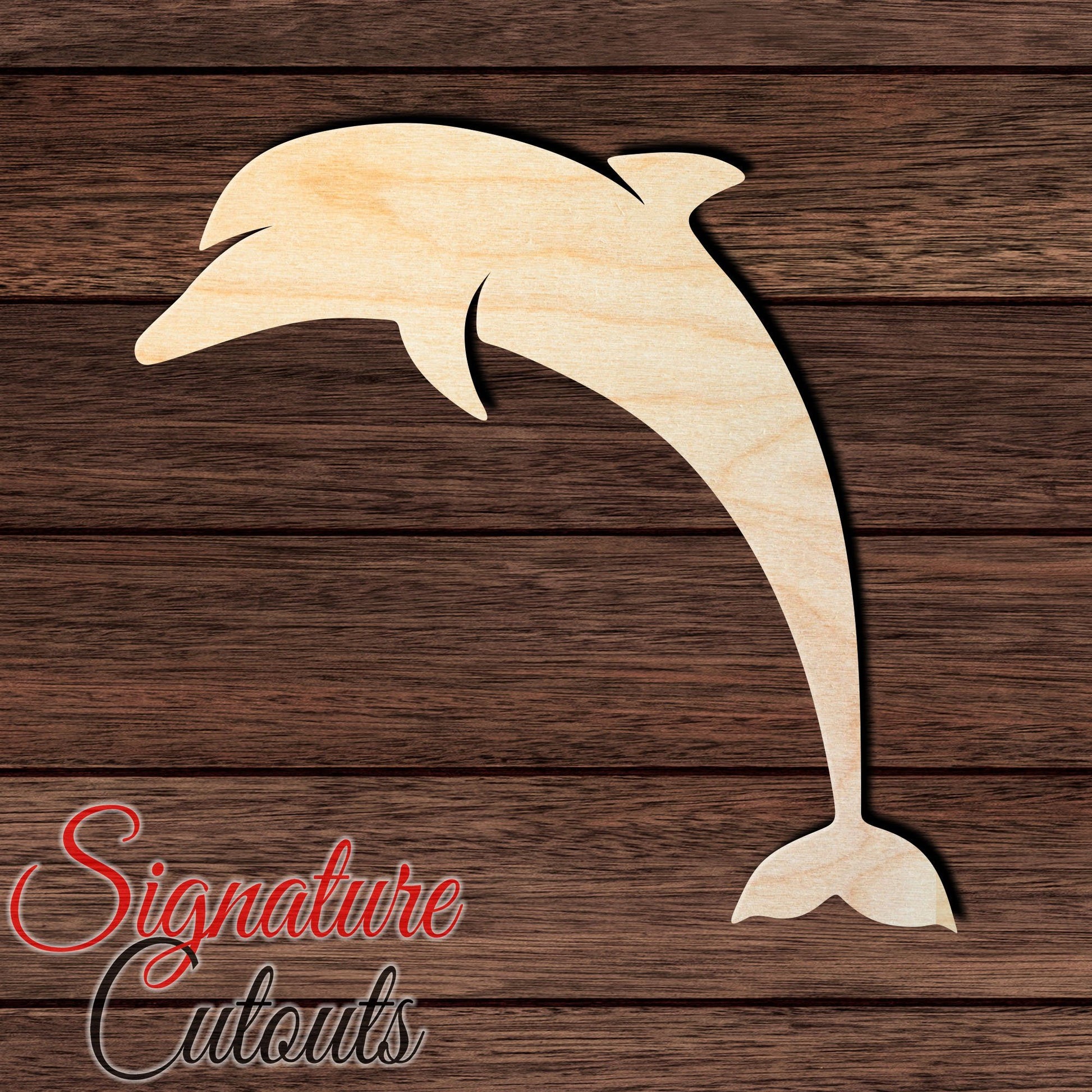 Dolphin 030 Shape Cutout in Wood, Acrylic or Acrylic Mirror - Signature Cutouts