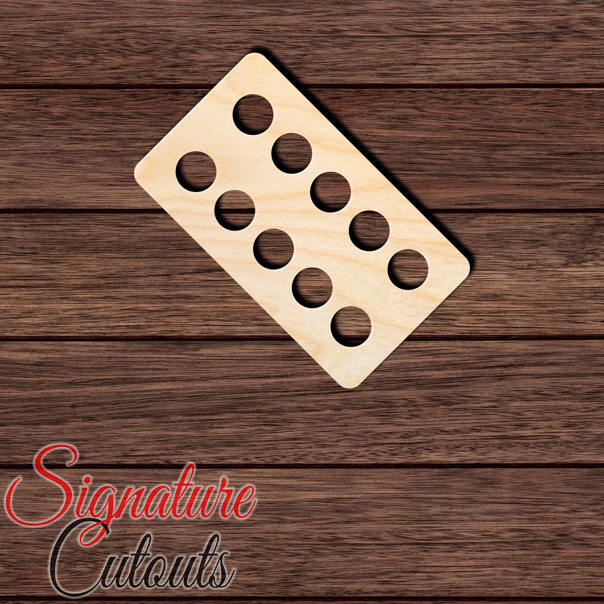 Domino 001 Shape Cutout in Wood, Acrylic or Acrylic Mirror - Signature Cutouts