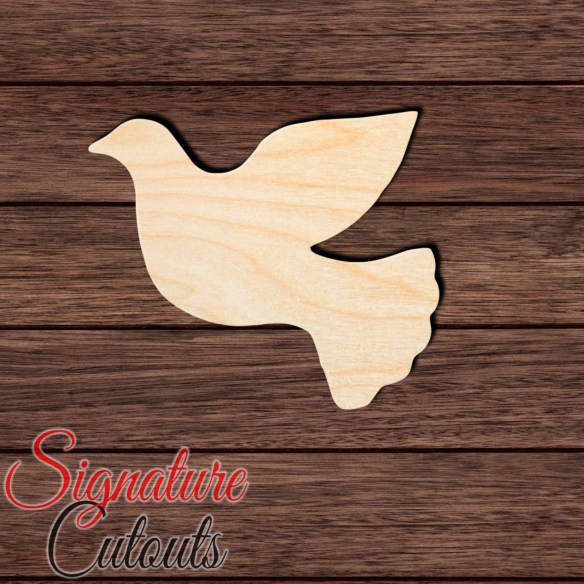 Dove 003 Shape Cutout in Wood, Acrylic or Acrylic Mirror - Signature Cutouts