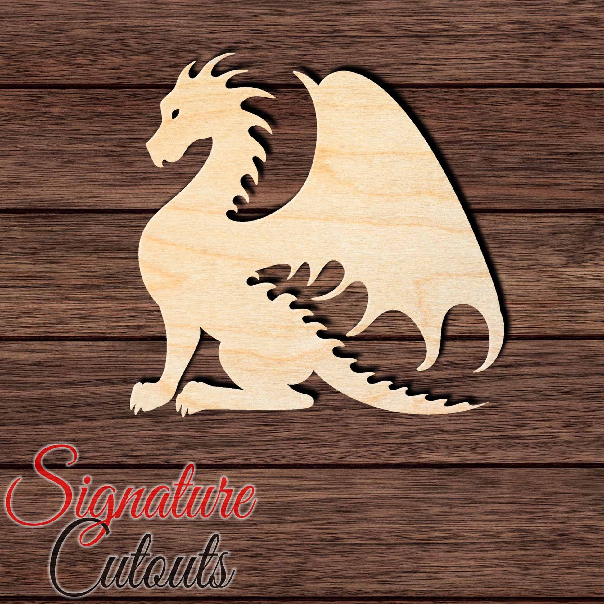Dragon 001 Shape Cutout in Wood, Acrylic or Acrylic Mirror Craft Shapes & Bases Signature Cutouts 
