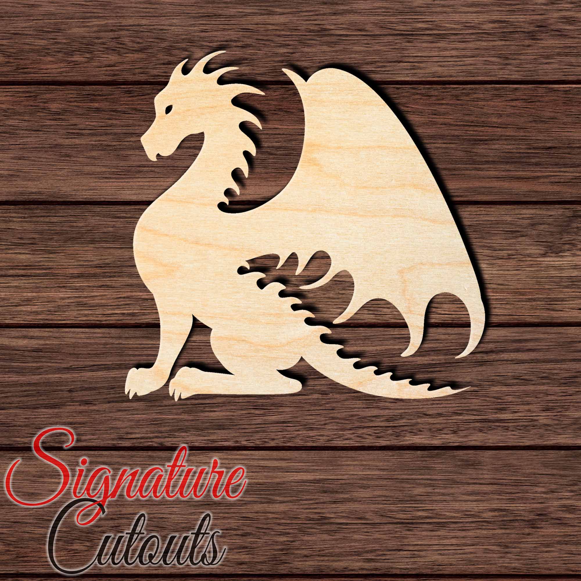 Dragon 001 Shape Cutout in Wood, Acrylic or Acrylic Mirror Craft Shapes & Bases Signature Cutouts 