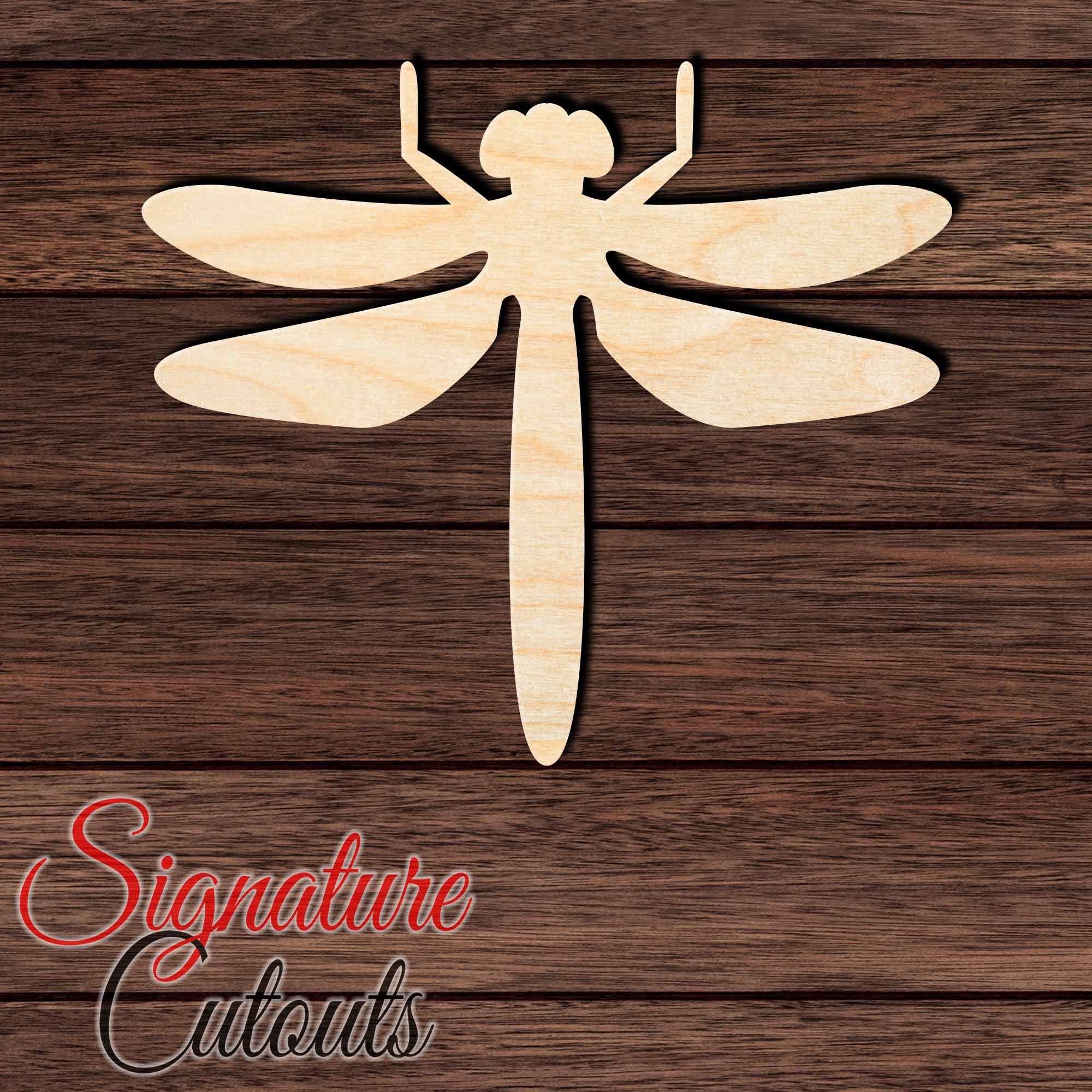 Dragonfly 002 Shape Cutout in Wood, Acrylic or Acrylic Mirror - Signature Cutouts