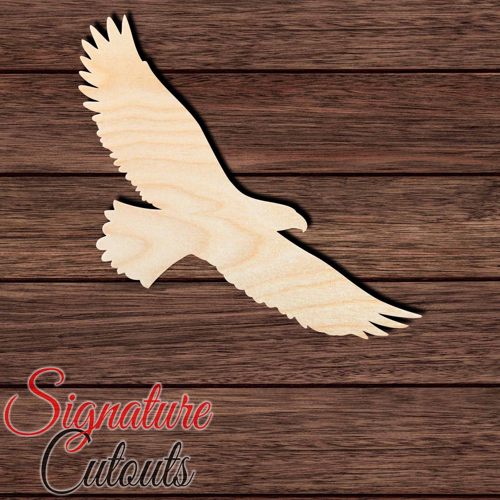 Eagle 001 Shape Cutout in Wood, Acrylic or Acrylic Mirror - Signature Cutouts