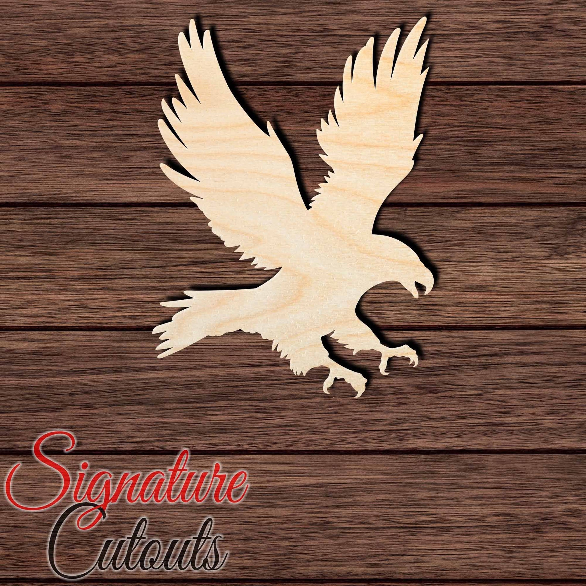 Eagle 004 Shape Cutout in Wood, Acrylic or Acrylic Mirror - Signature Cutouts