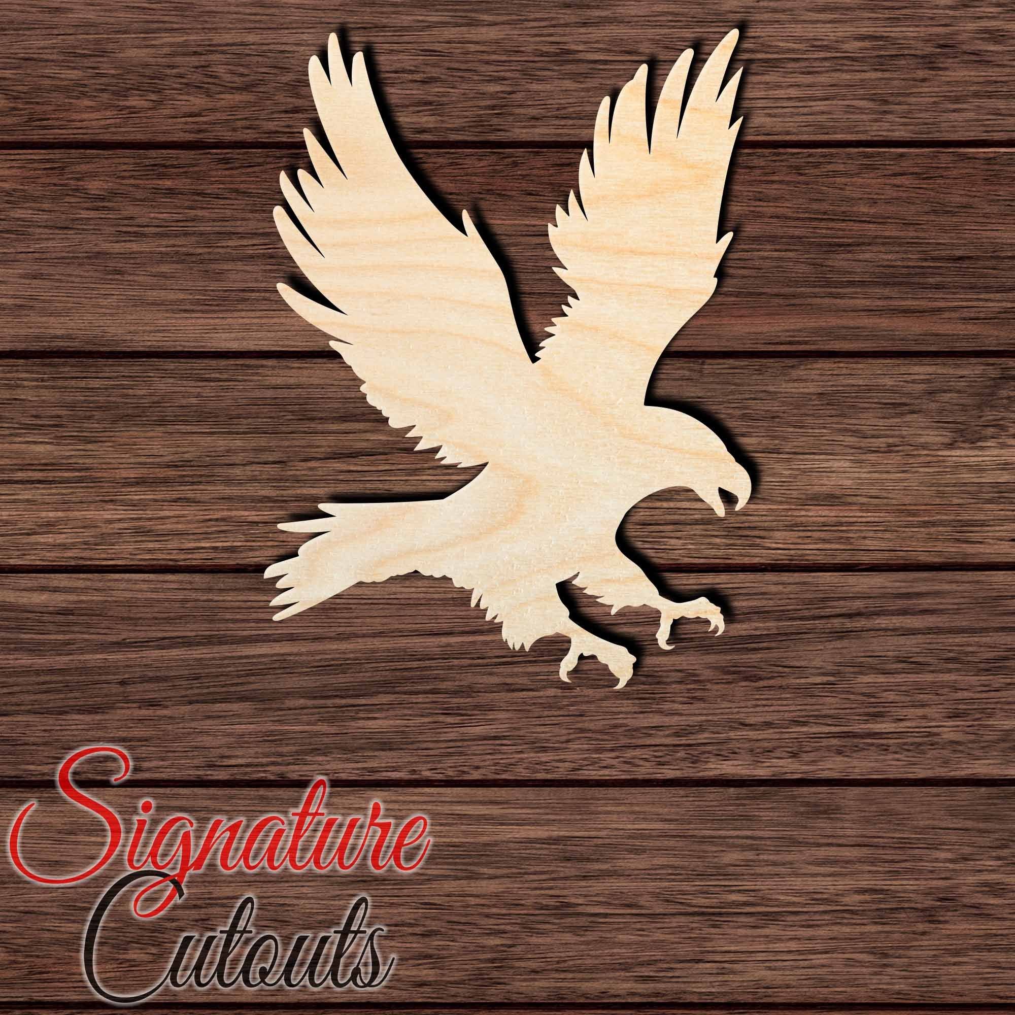 Eagle 004 Shape Cutout in Wood, Acrylic or Acrylic Mirror - Signature Cutouts