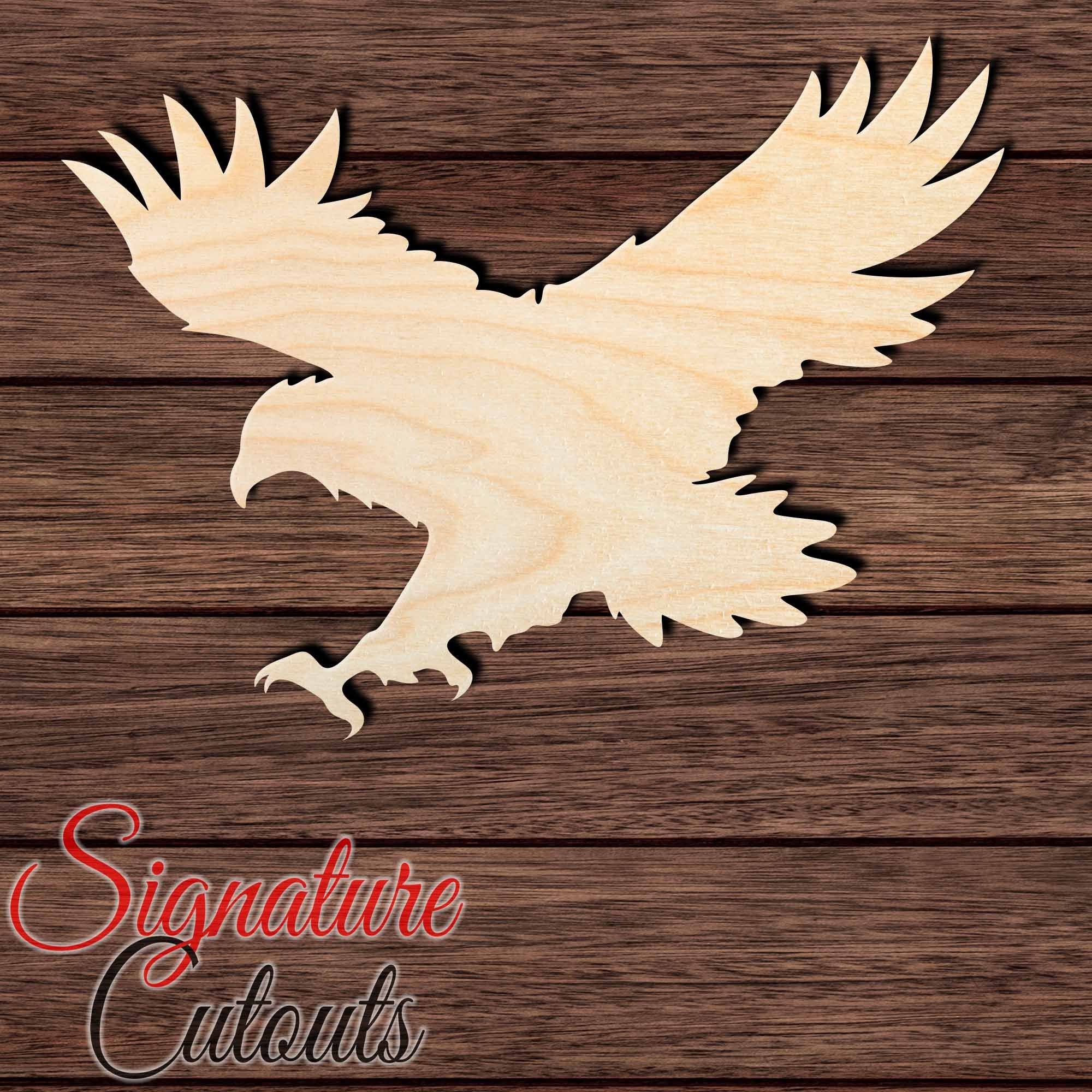 Eagle 005 Shape Cutout in Wood, Acrylic or Acrylic Mirror - Signature Cutouts