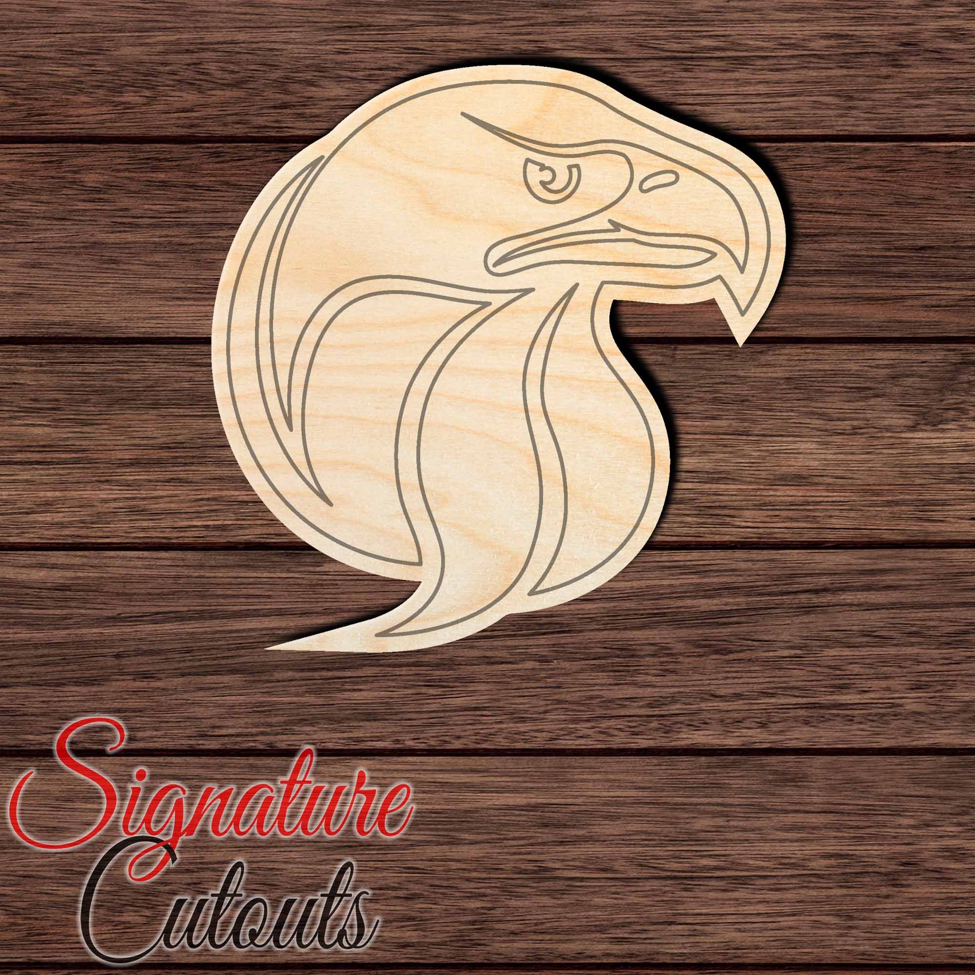 Eagle Head 001 Shape Cutout in Wood, Acrylic or Acrylic Mirror - Signature Cutouts