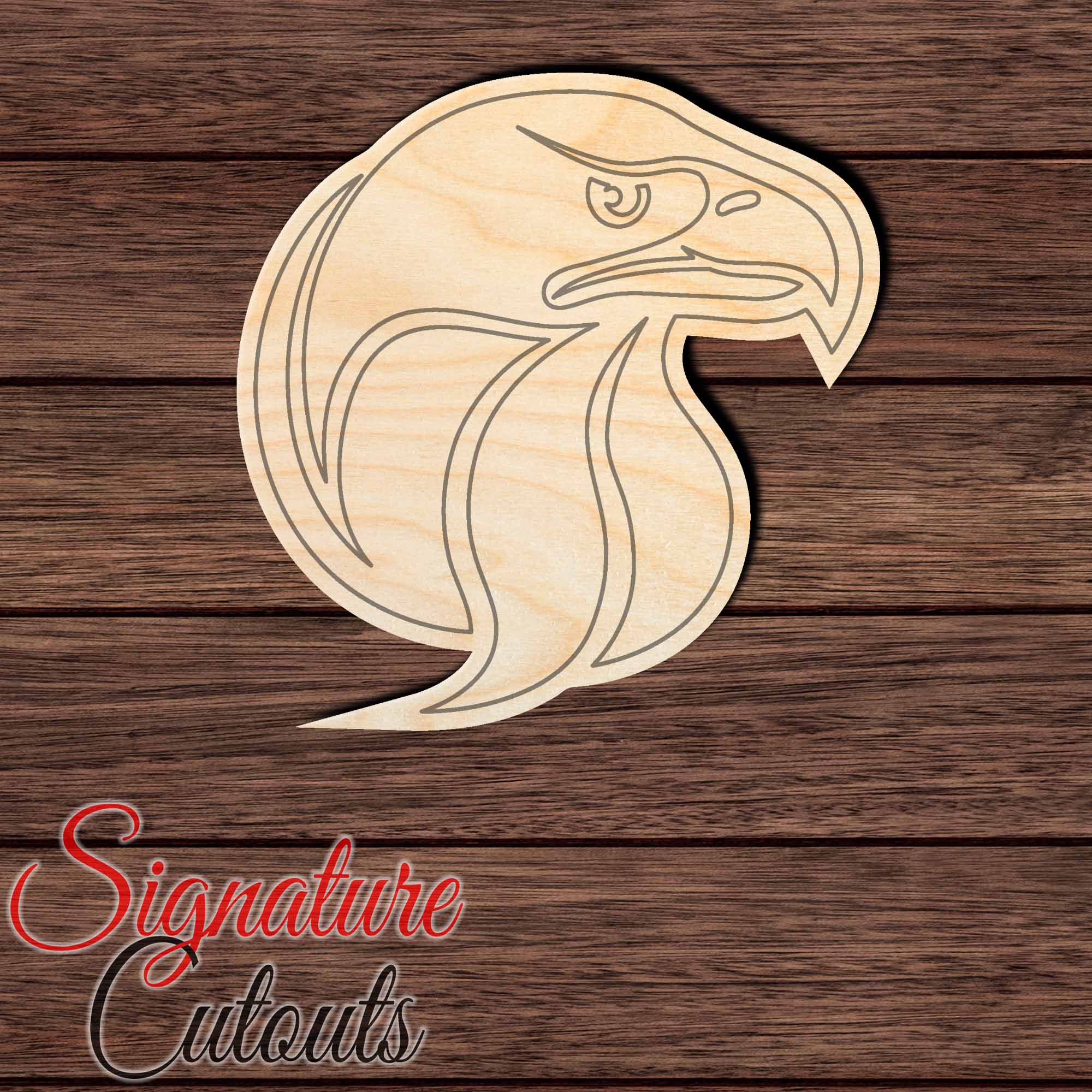 Eagle Head 001 Shape Cutout in Wood, Acrylic or Acrylic Mirror - Signature Cutouts